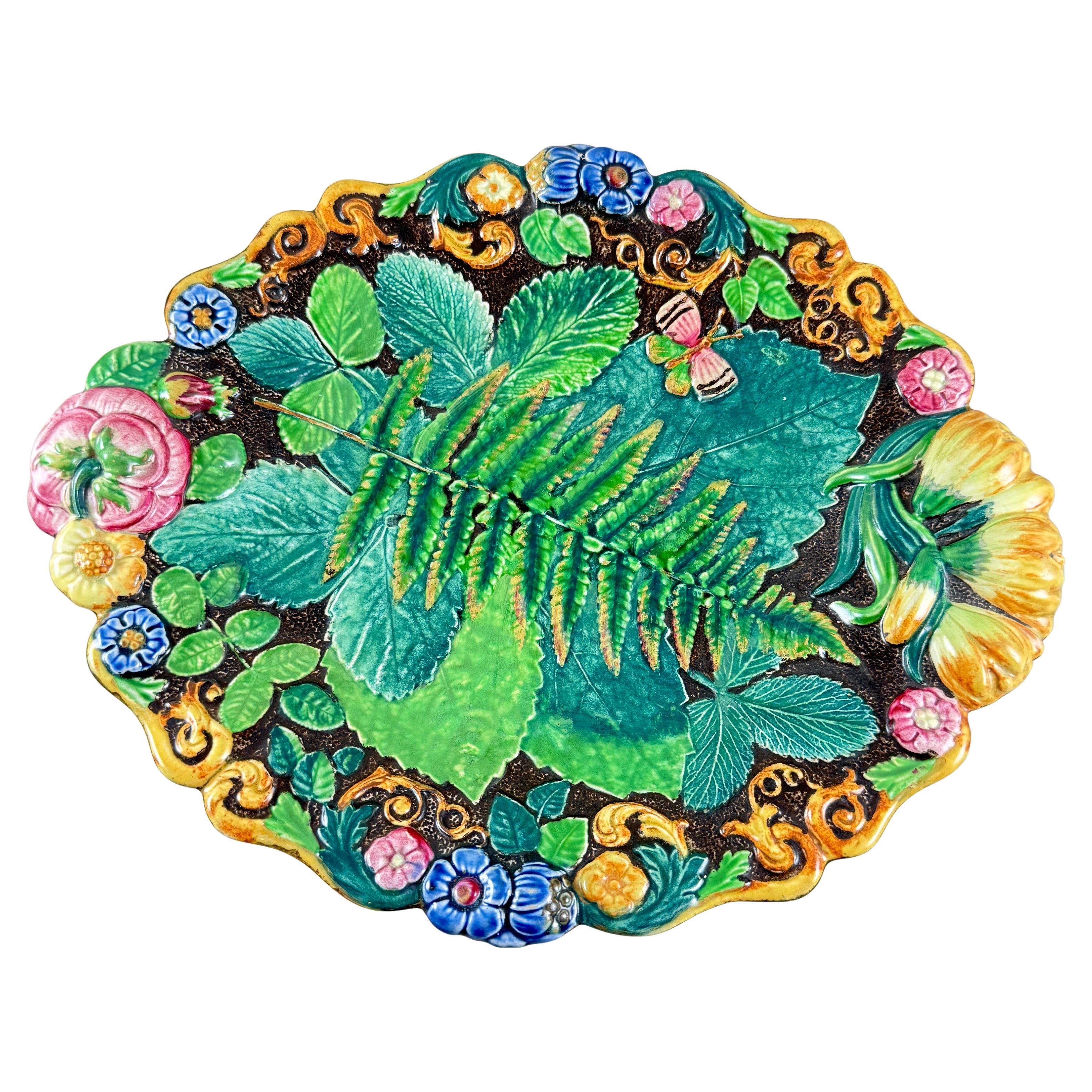 Samuel Alcock Royal Palissy Majolica Footed Comport For Sale