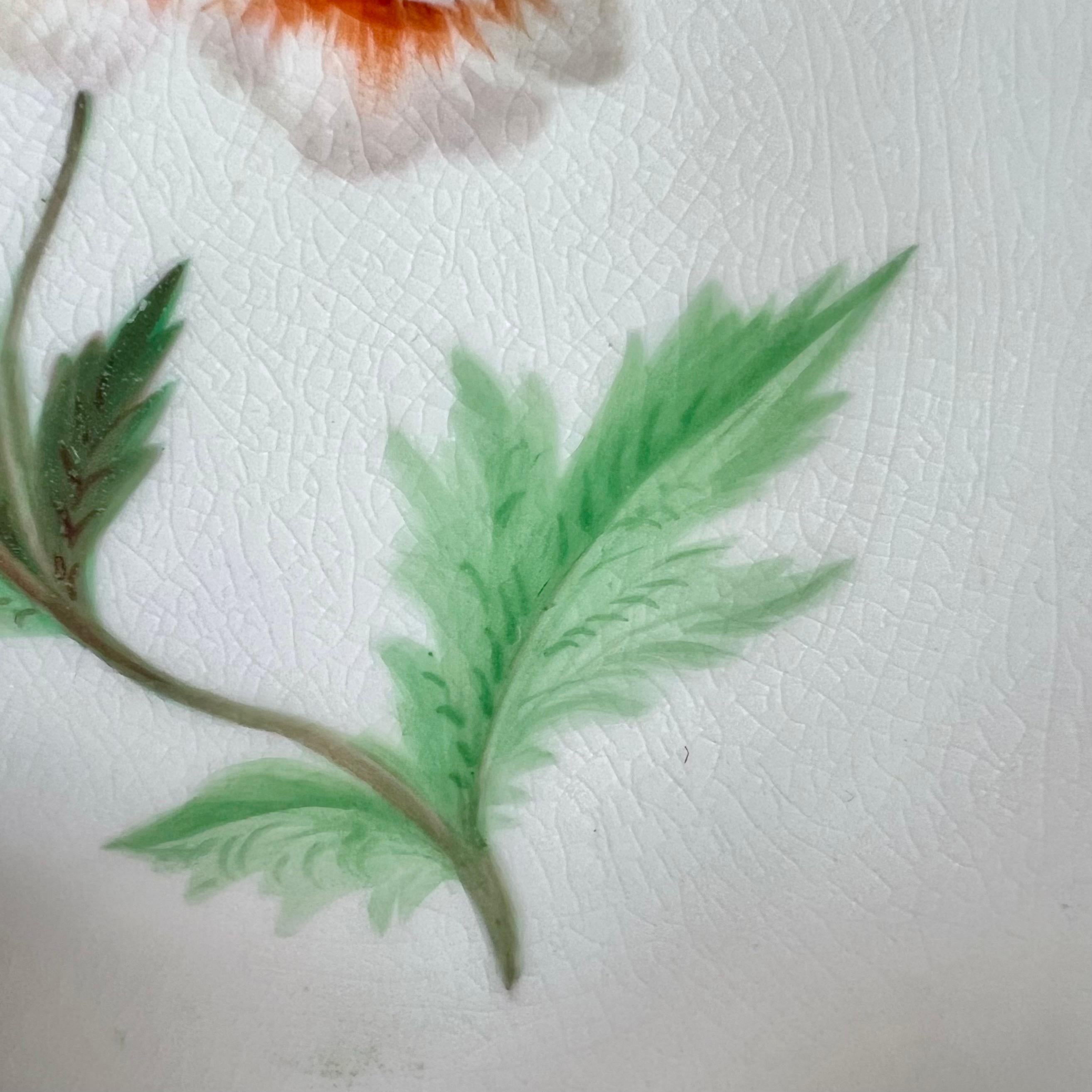 Samuel Alcock Teacup, Japanese Green Border, Flowers and Ladybird, ca 1843 For Sale 2