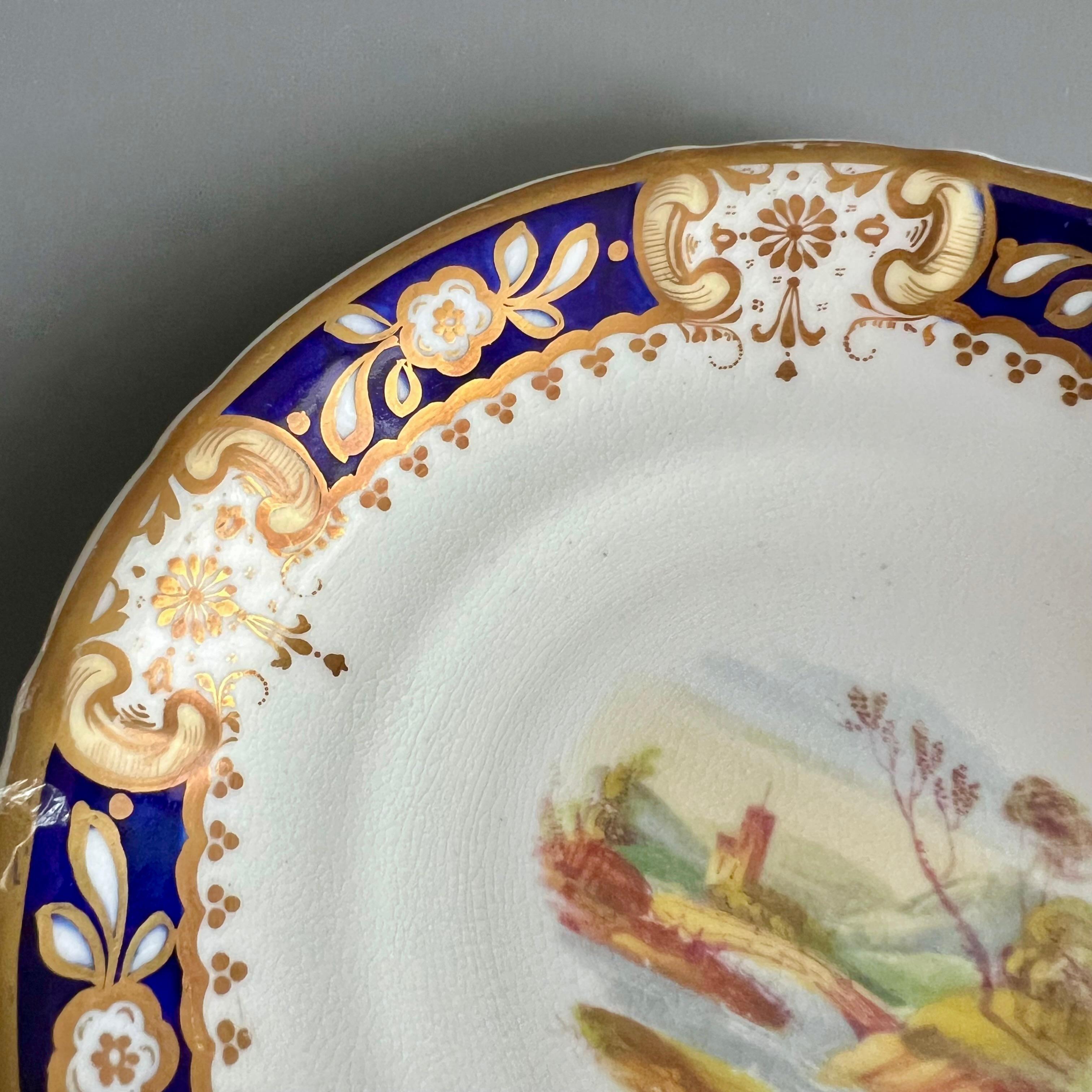 Trio de tasses à thé de Samuel Alcock, très beaux paysages peints à la main, vers 1831 en vente 2