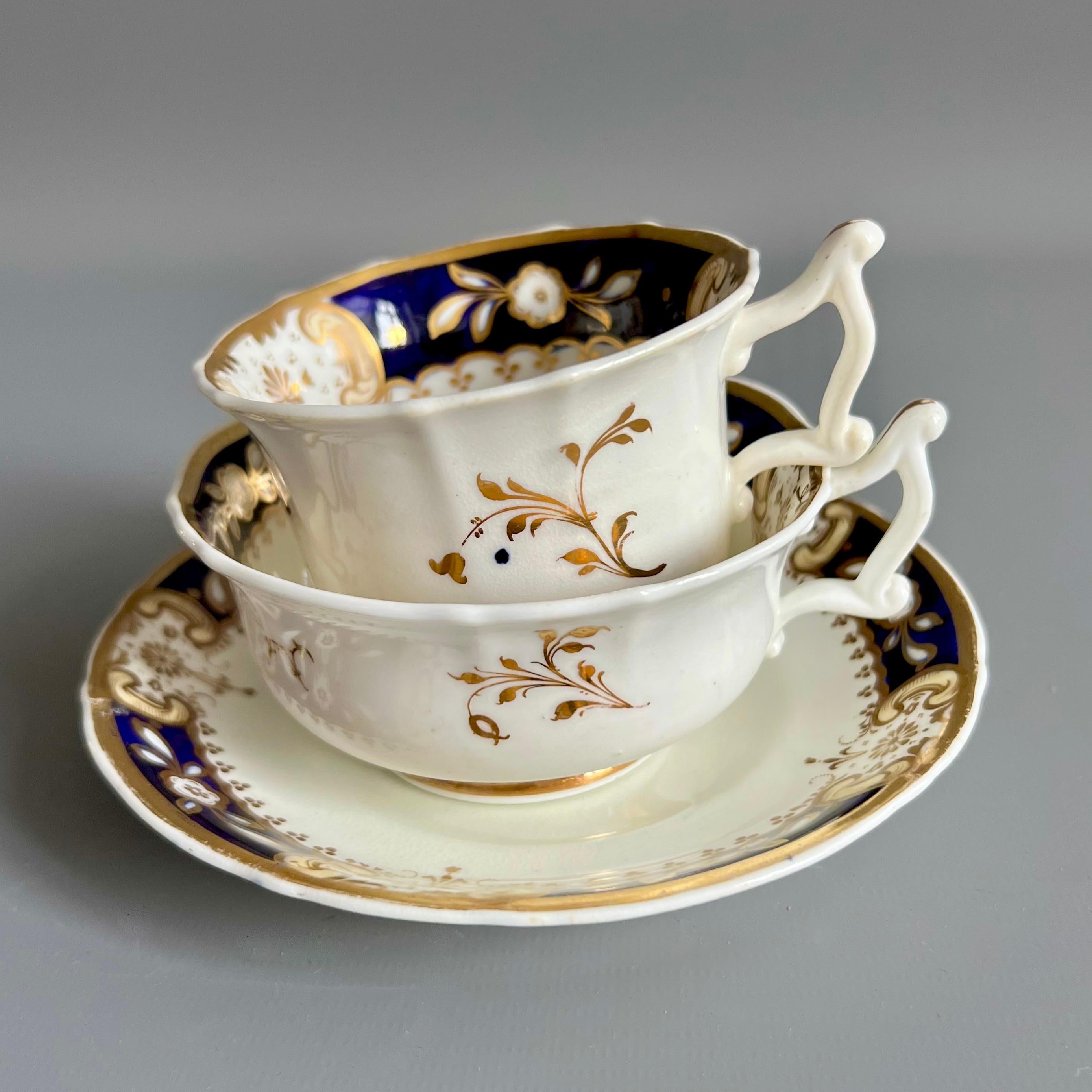 Trio de tasses à thé de Samuel Alcock, très beaux paysages peints à la main, vers 1831 en vente 4