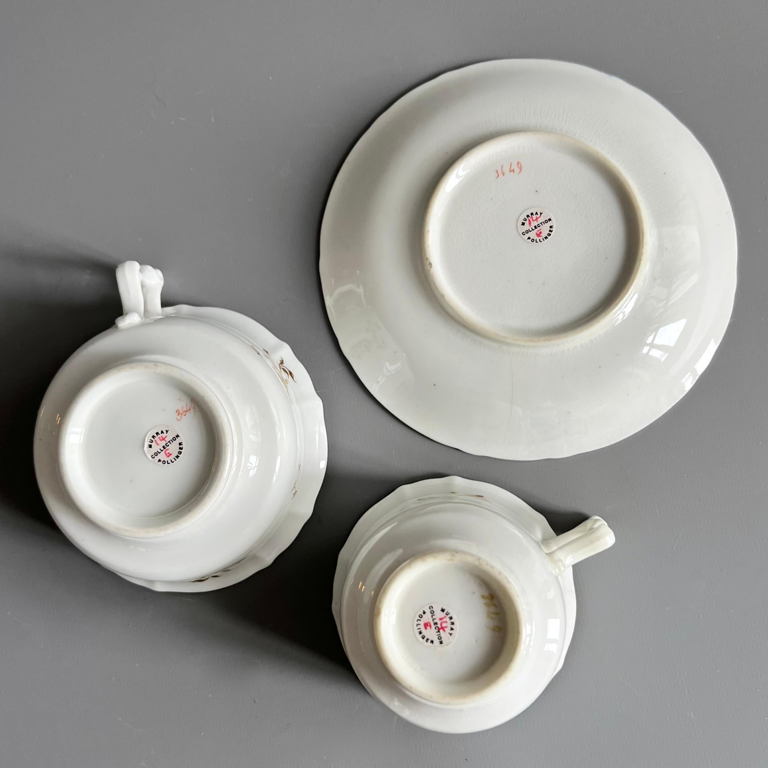 Trio de tasses à thé de Samuel Alcock, très beaux paysages peints à la main, vers 1831 en vente 6