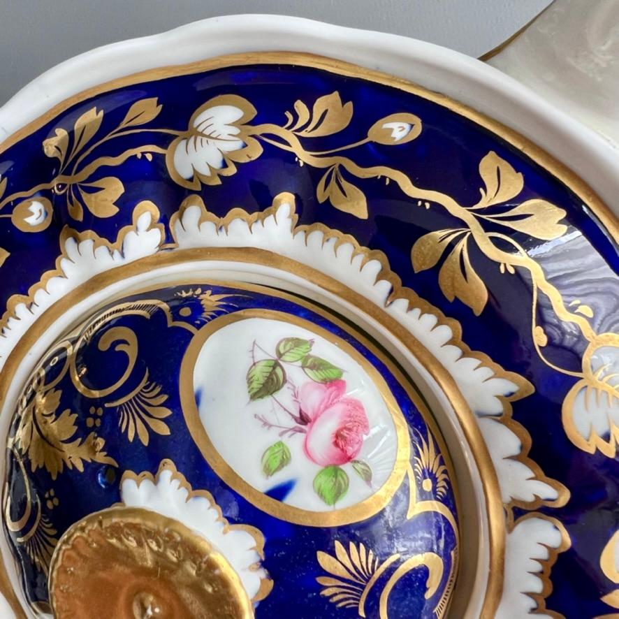 Théière Samuel Alcock, bleu cobalt, vignes et fleurs dorées, vers 1825 en vente 2