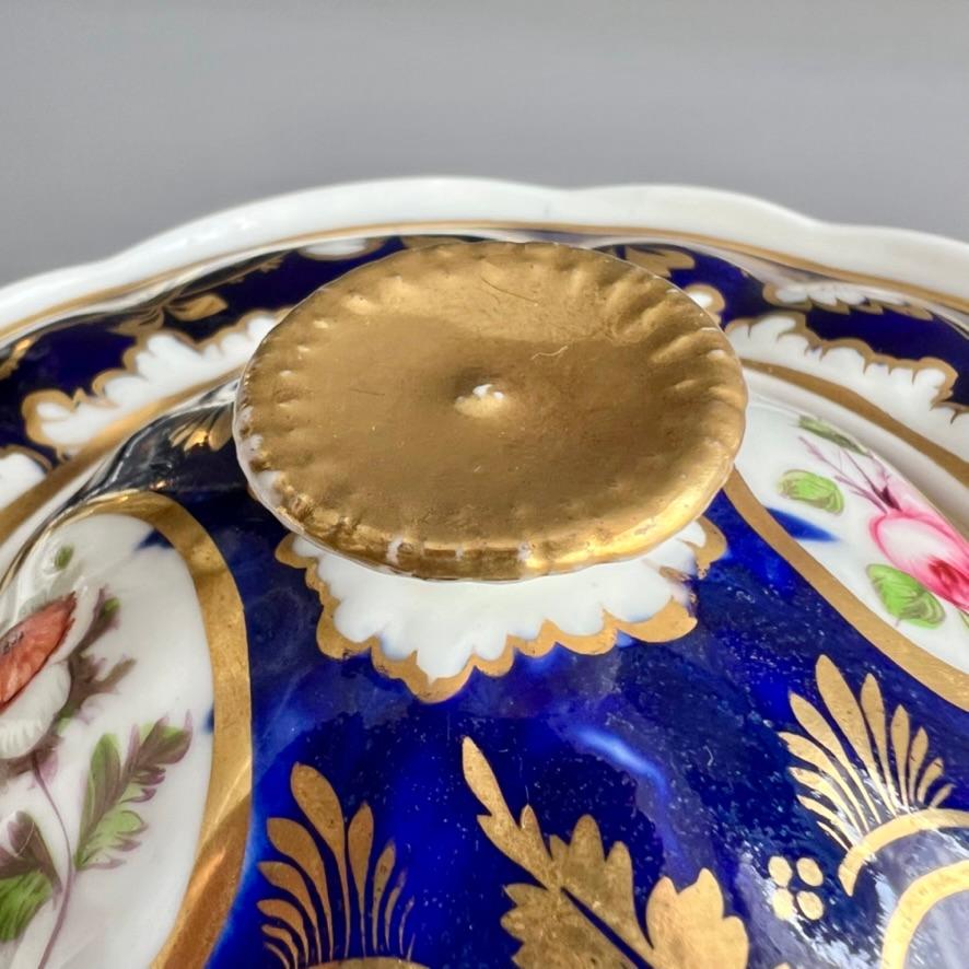 Théière Samuel Alcock, bleu cobalt, vignes et fleurs dorées, vers 1825 en vente 5