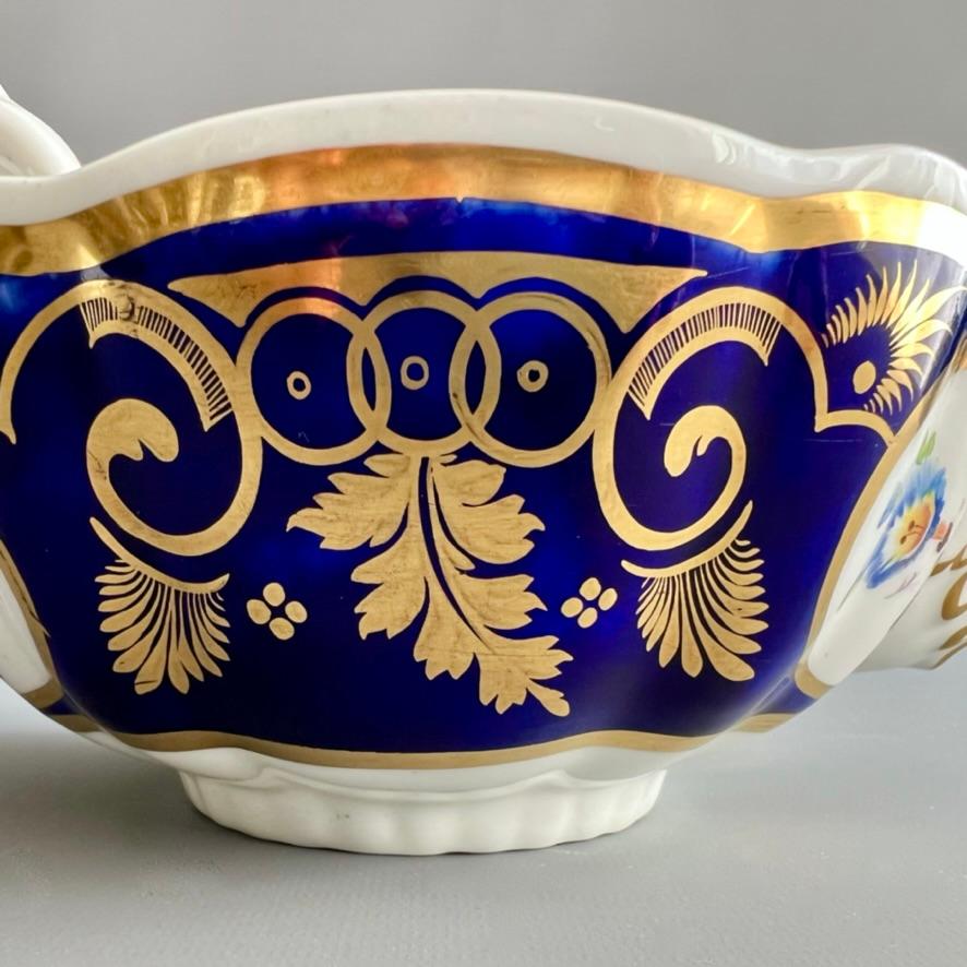 Théière Samuel Alcock, bleu cobalt, vignes et fleurs dorées, vers 1825 en vente 1