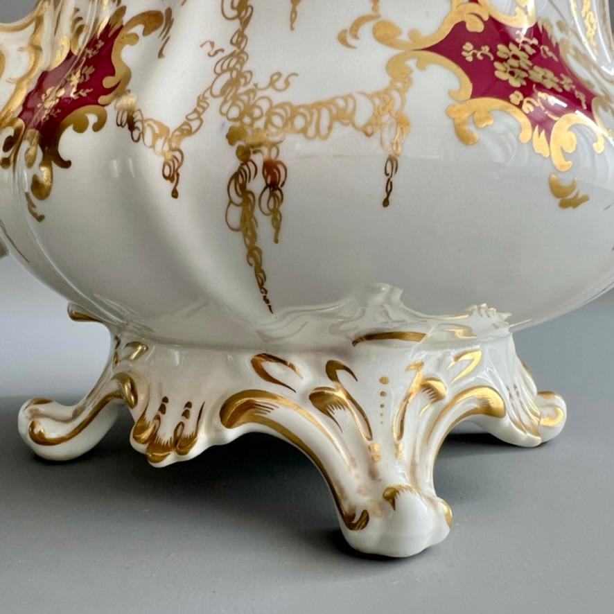 Milieu du XIXe siècle Théière Samuel Alcock, en forme de poire marron, néo-rococo, 1843 en vente