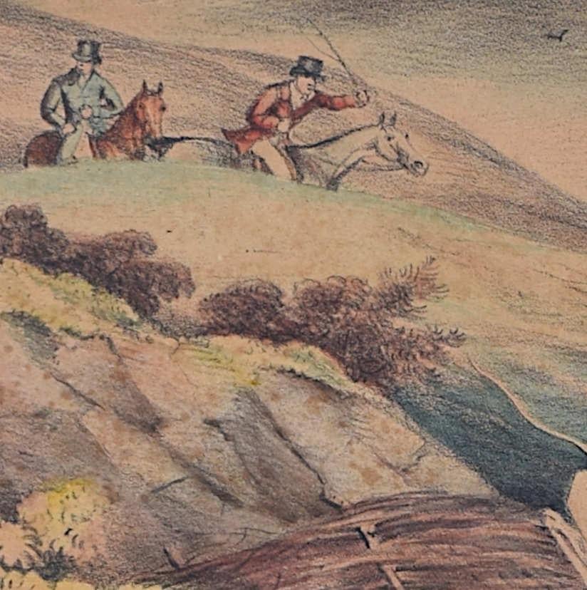 Escena de carreras, aguafuerte de Samuel Alken - Landscape Print Marrón de Samuel Alken Jr.