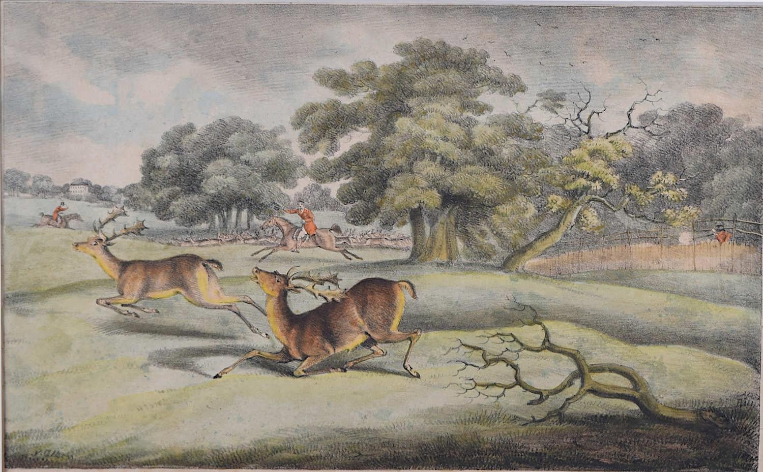 Delineations of British Field Sports, lithograph series by Samuel Alken - Print by Samuel Alken Jr.