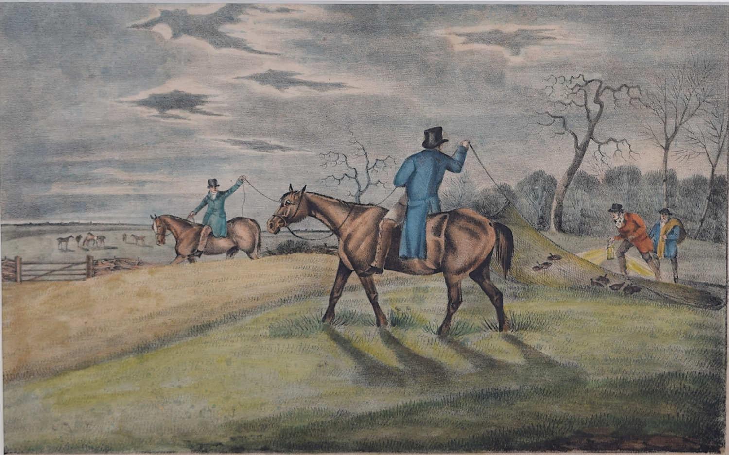 Delineations of British Field Sports, lithograph series by Samuel Alken - Gray Landscape Print by Samuel Alken Jr.