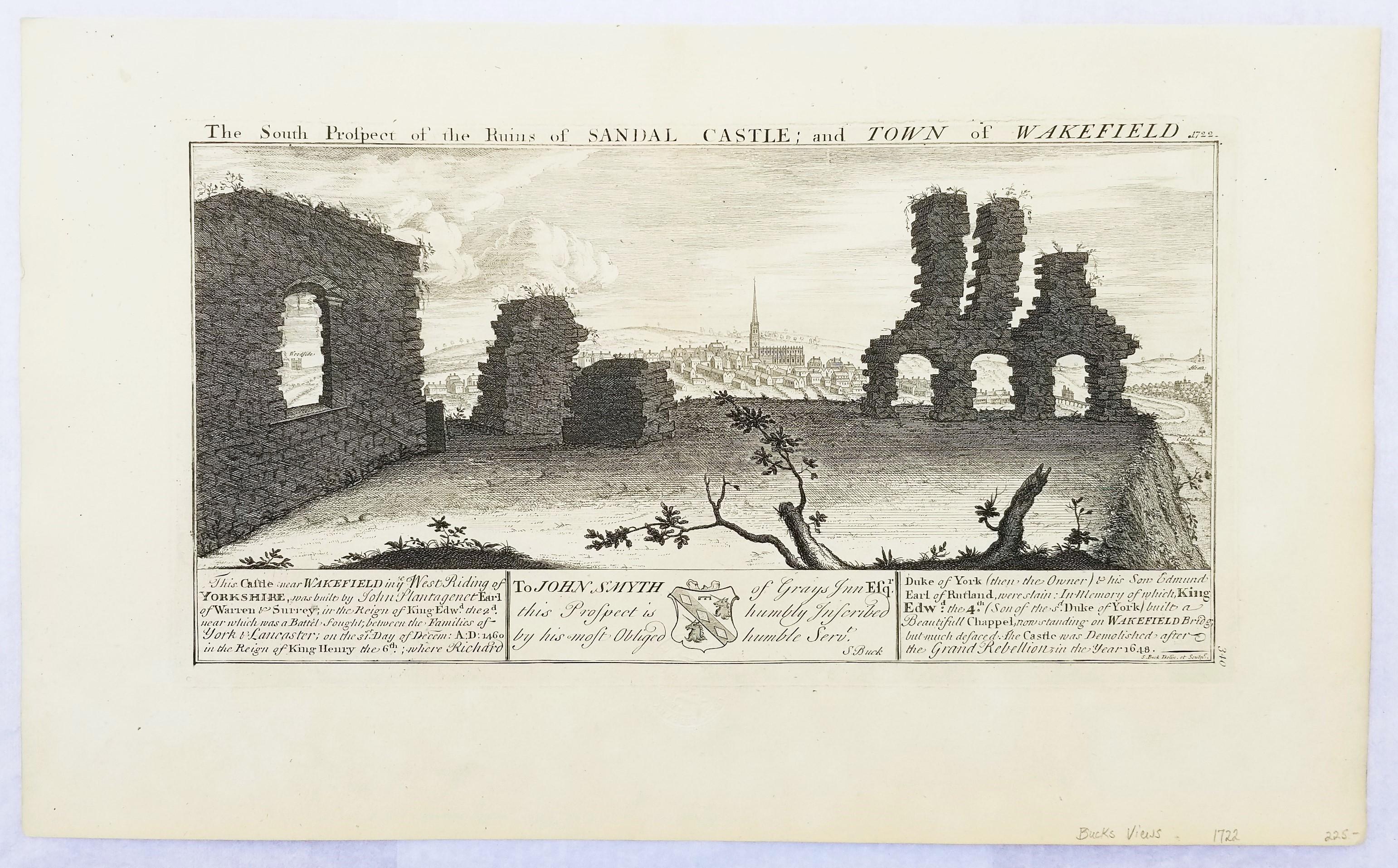 « Cockersand Abbey » et « Sandal Castle » de « Buck's Antiquities » /// British Art en vente 1