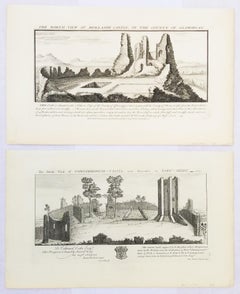 "Conisborough Castle" and "Morlashe Castle" from "Buck's Antiquities"