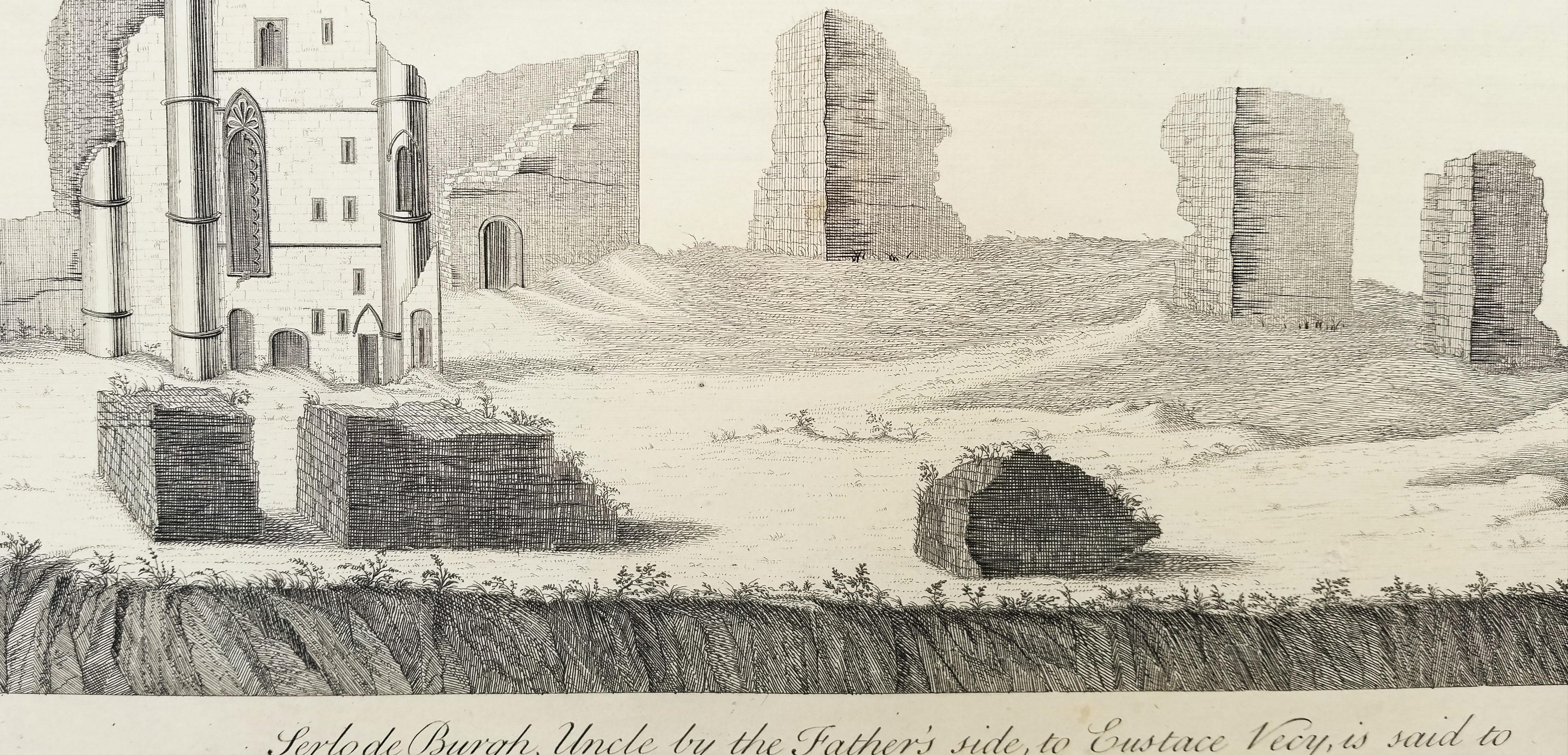 „Knaresborough Castle“ und „Sawley Abbey“ aus „Buck's Antiquities“ /// Britisch  (Beige), Landscape Print, von Samuel & Nathaniel Buck