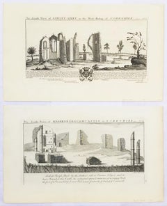 "Knaresborough Castle" and "Sawley Abbey" from "Buck's Antiquities"