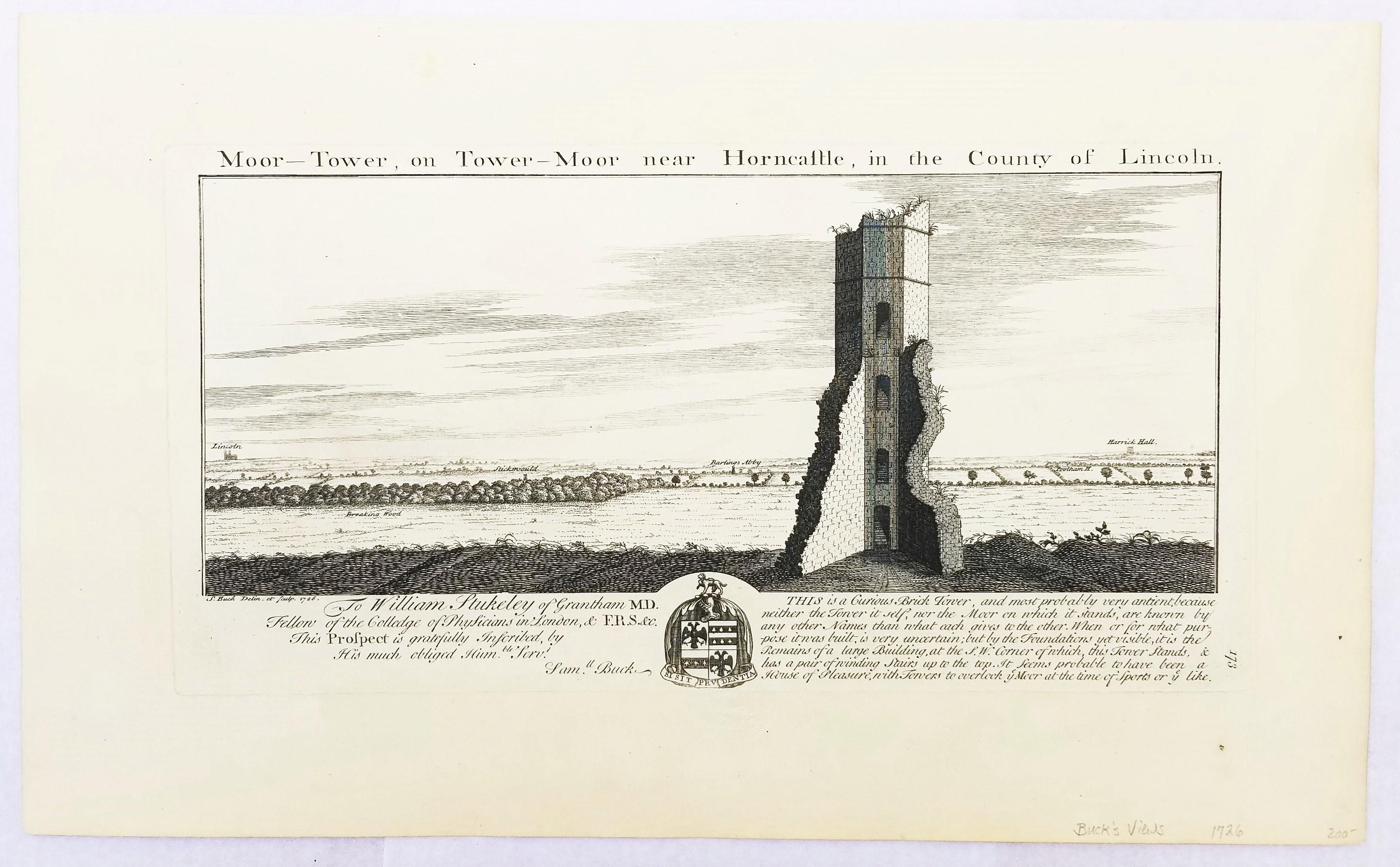 « Moore Tower » et « Kirkham Priory » de « Buck's Antiquities » /// Architecture UK - Maîtres anciens Print par Samuel & Nathaniel Buck