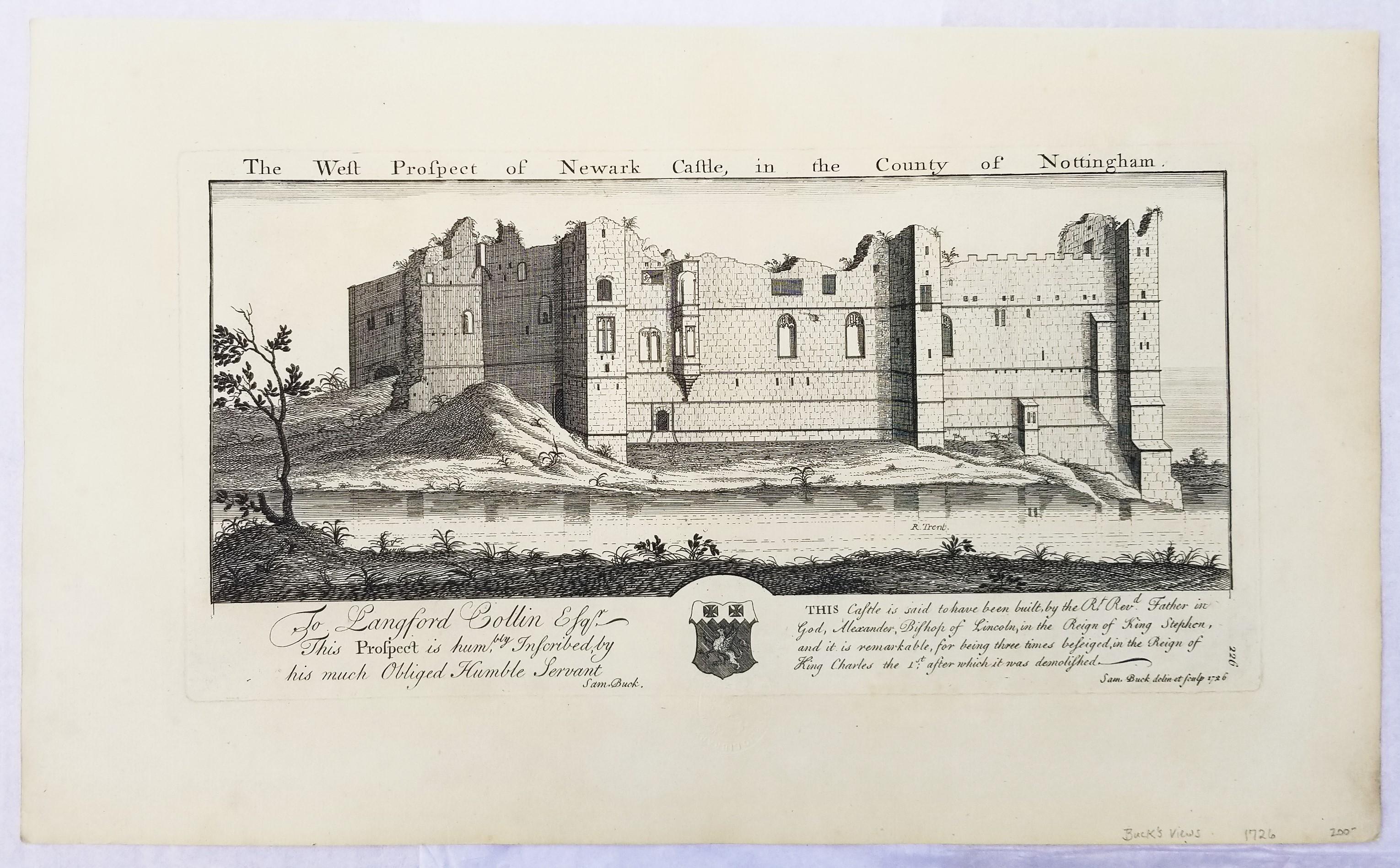 „Torksey Hall“ und „Newark Castle“ aus „Buck's Antiquities“ /// Architecture UK im Angebot 1