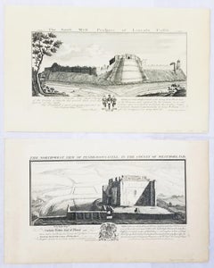 "Pendragon Castle" and "Lincoln Castle" from "Buck's Antiquities" /// British UK