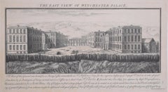 Antique Winchester Palace, Southwark, London engraving after Samuel and Nathaniel Buck