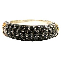 Samuel B 18k and Sterling Silver Black Onyx Ring Size 7