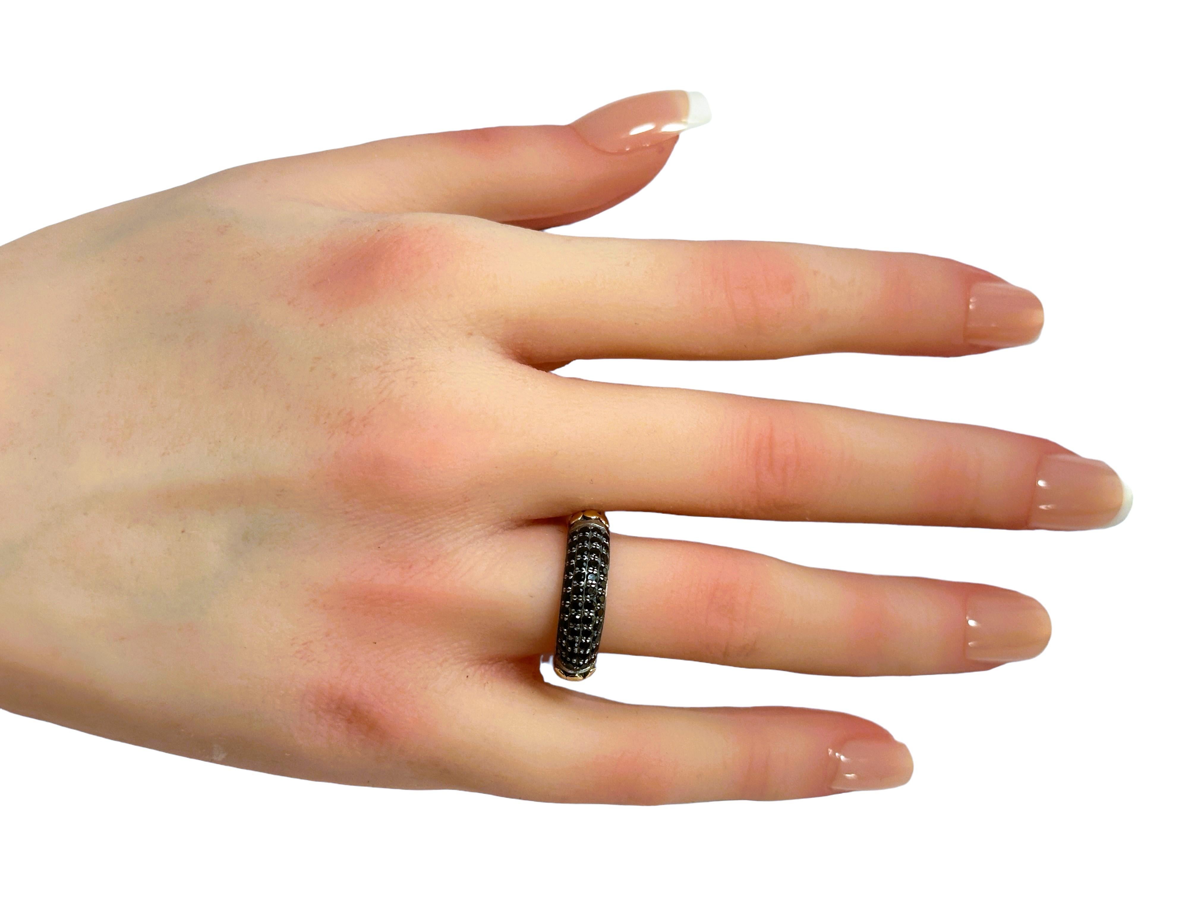 Samuel B 18k & Sterling Silver Black Onyx Ring Size 7 2