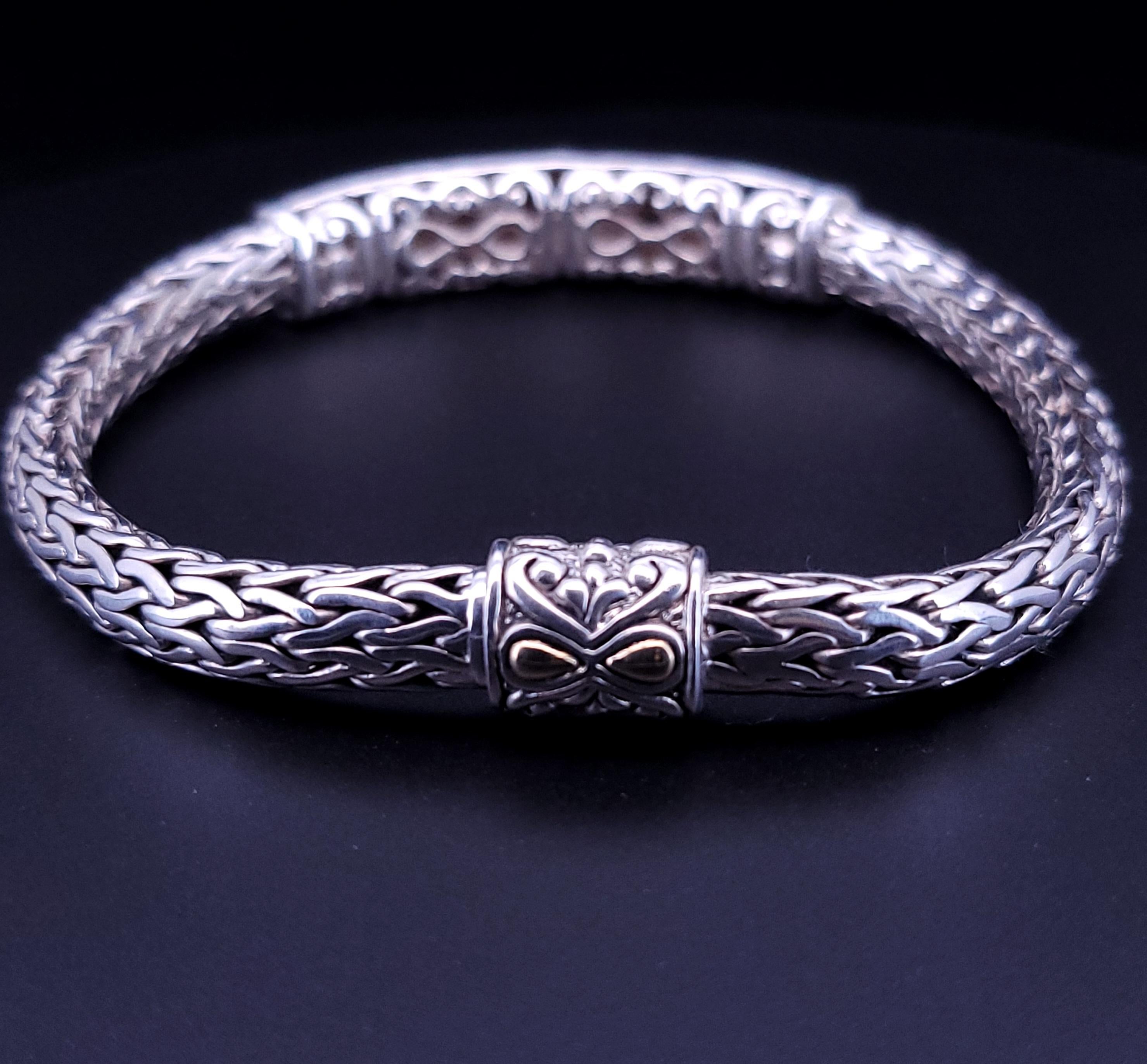 Samuel B Behnam  925 Sterling Silver 18k Yellow Gold Tanzanite bracelet In Excellent Condition For Sale In New York, NY