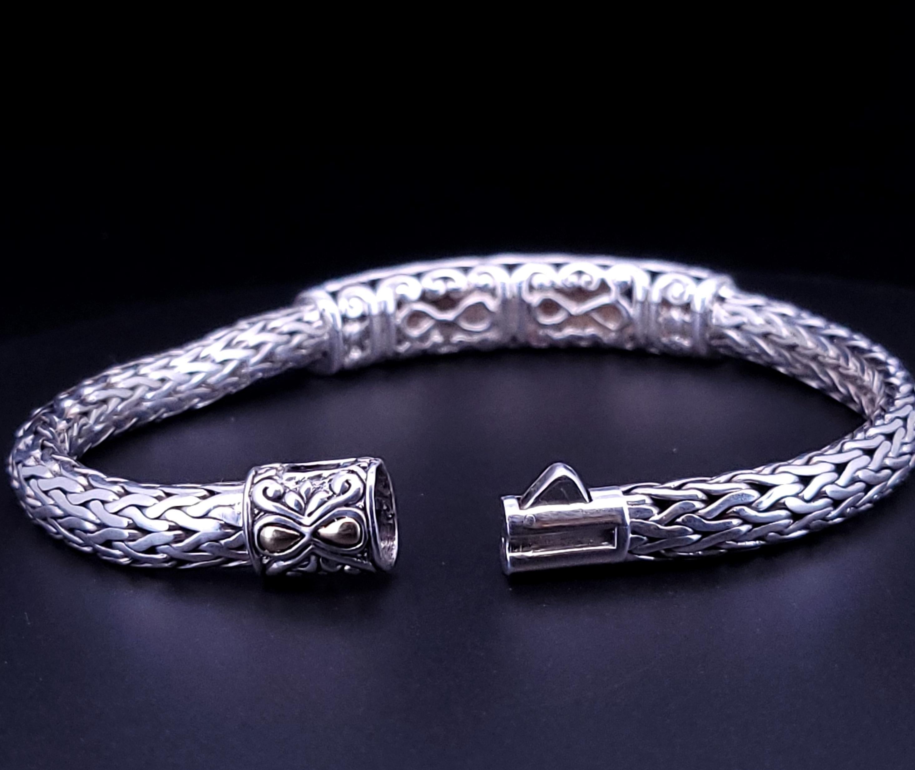 Samuel B Behnam  925 Sterling Silver 18k Yellow Gold Tanzanite bracelet For Sale 1