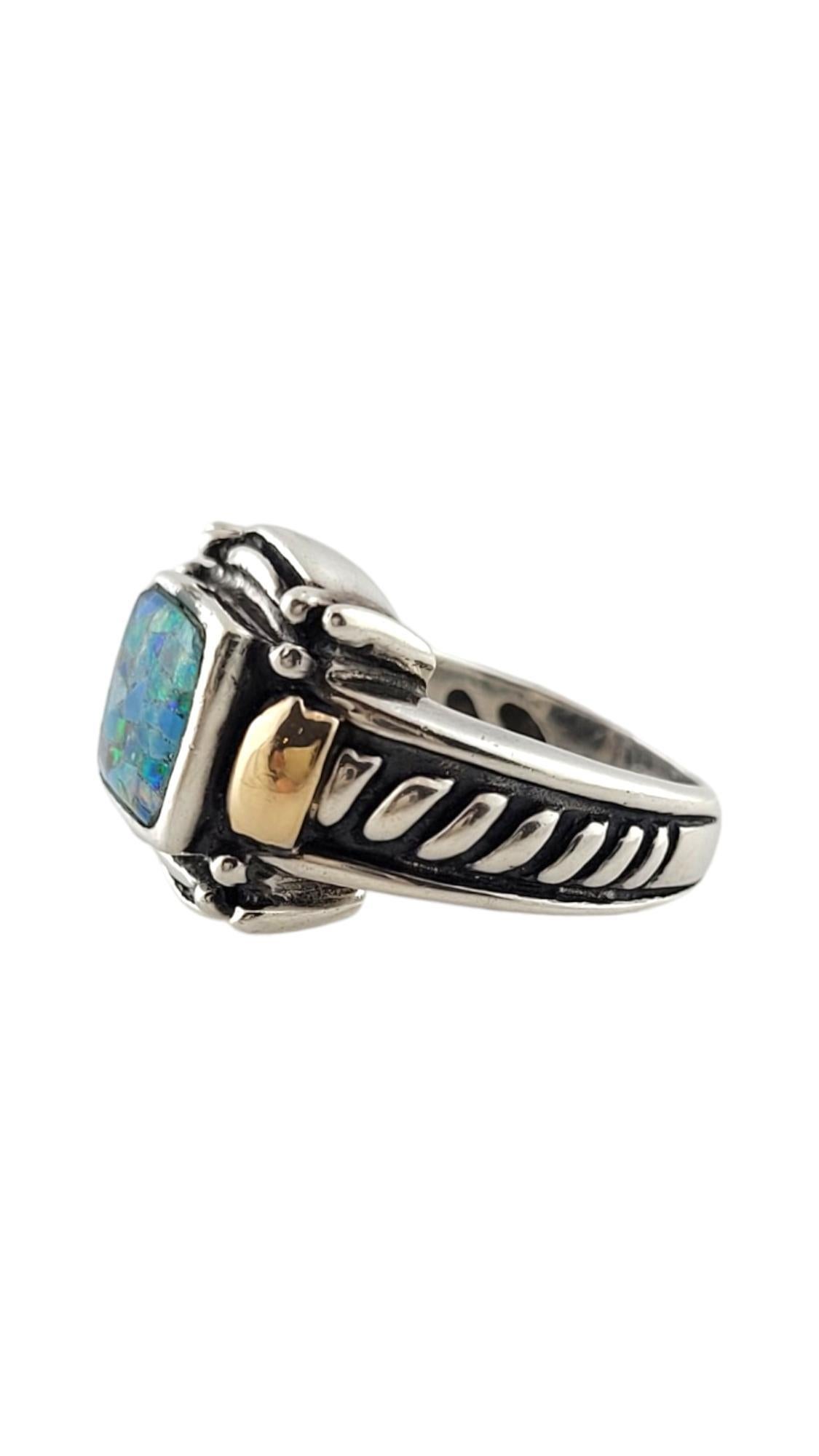 Samuel B Sterling Silver & 14K Yellow Gold Mosaic Opal Ring Size 5.5

This gorgeous ring by designer Samuel B was crafted from 925 sterling silver with 14K yellow gold detailing and features a stunning mosaic opal stone in the center!

Ring size: