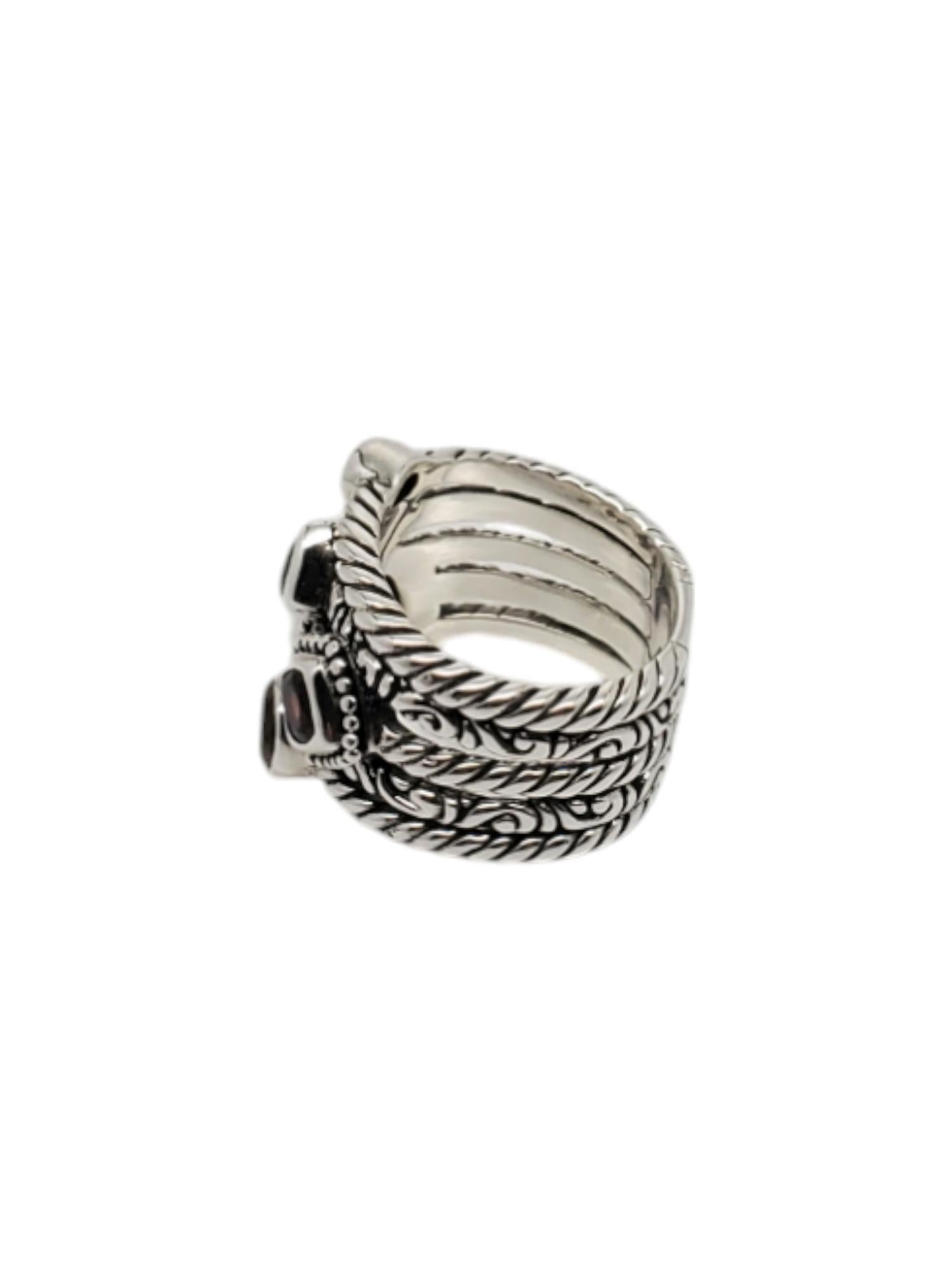 Samuel B Sterling Silver Multi-Stone Ring -

This beautiful multi strand gemstone ring by Samuel B features an oval shape amethyst, round citrine, round bluet topaz, square peridot & square garnet set in sterling silver.

Size: 6

Shank: 11.5