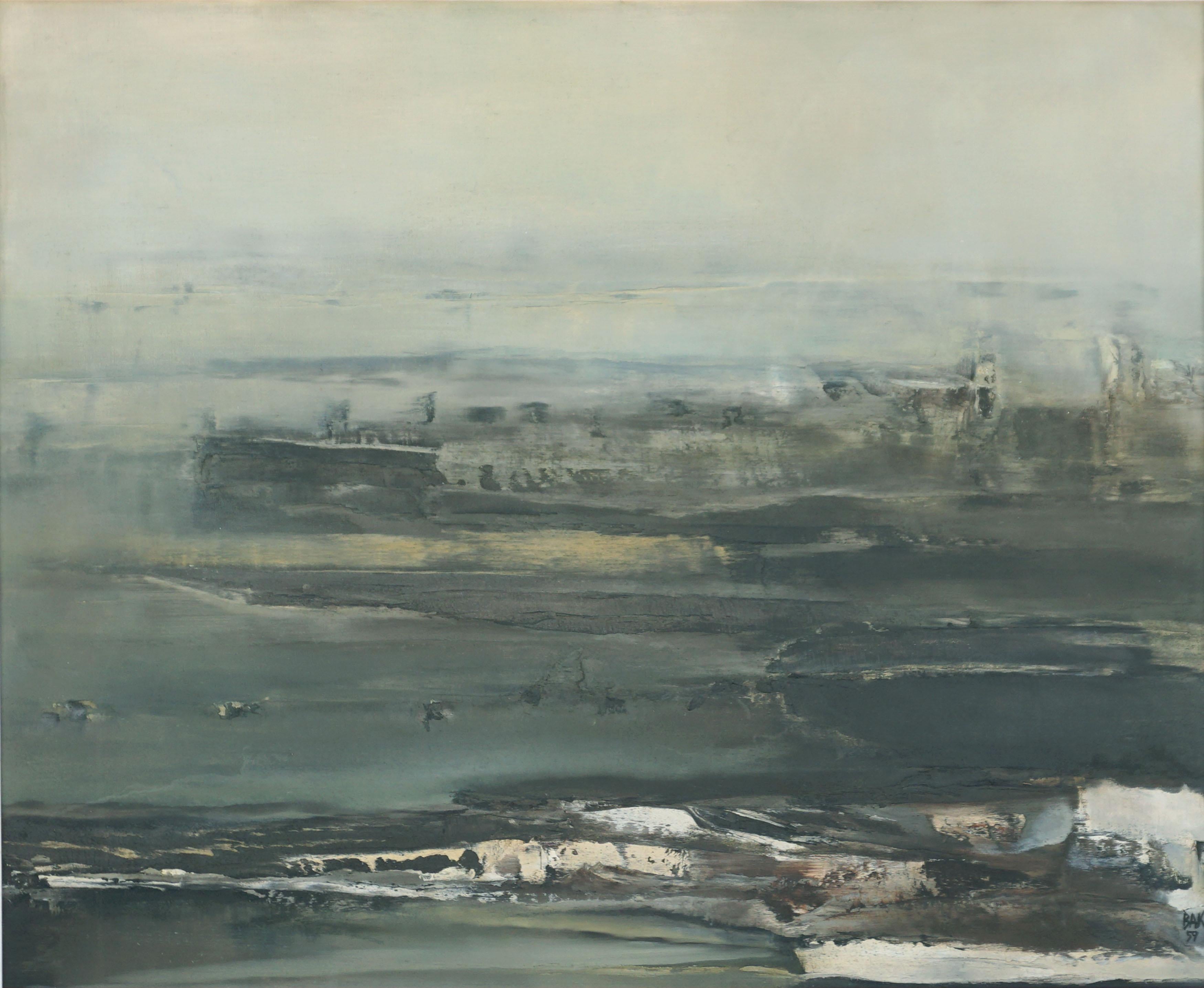 Mid Century Roman Landscape - Vista Sull Altra Riva - Painting by Samuel Bak