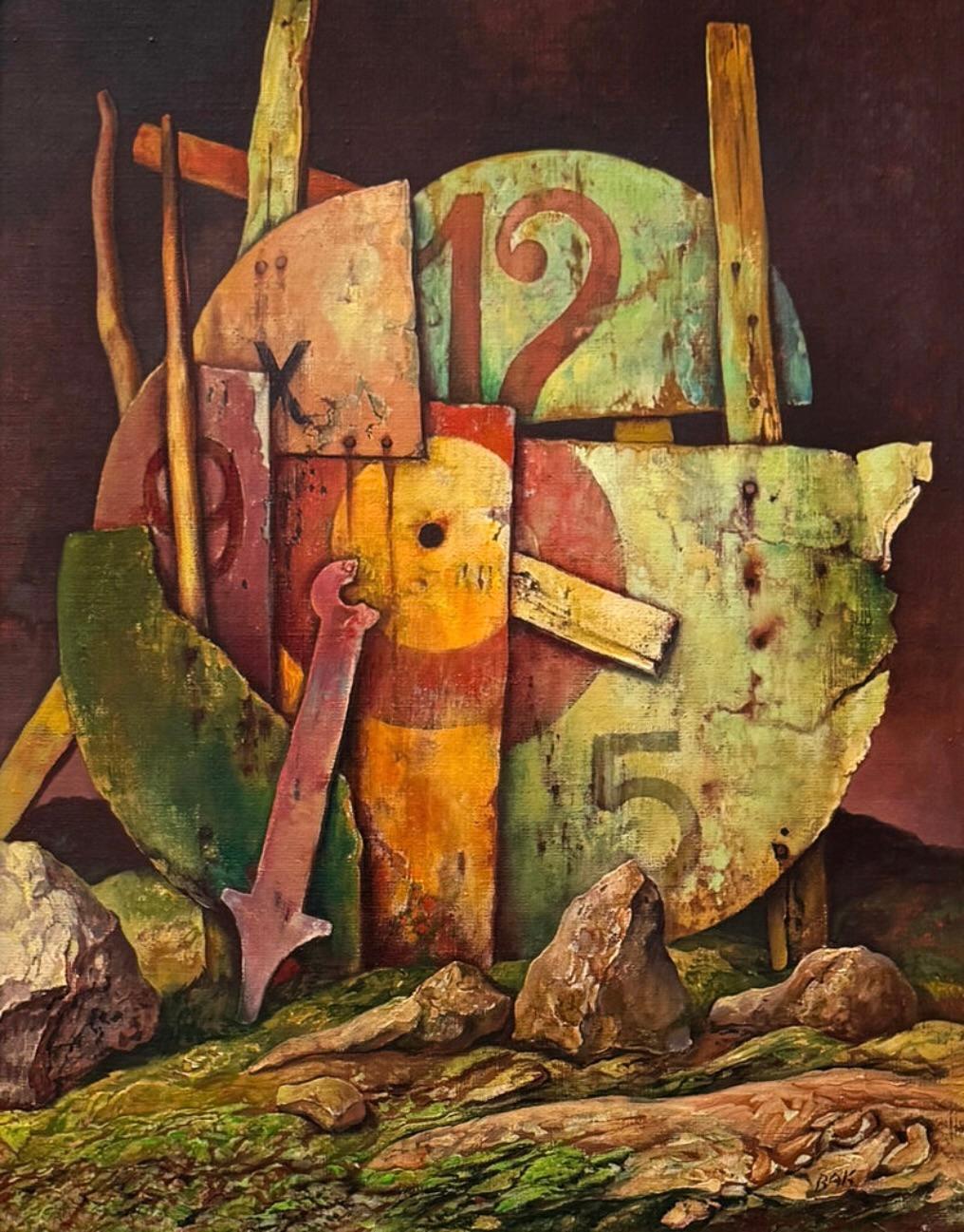 Pièce d'horlogerie - Contemporain Painting par Samuel Bak