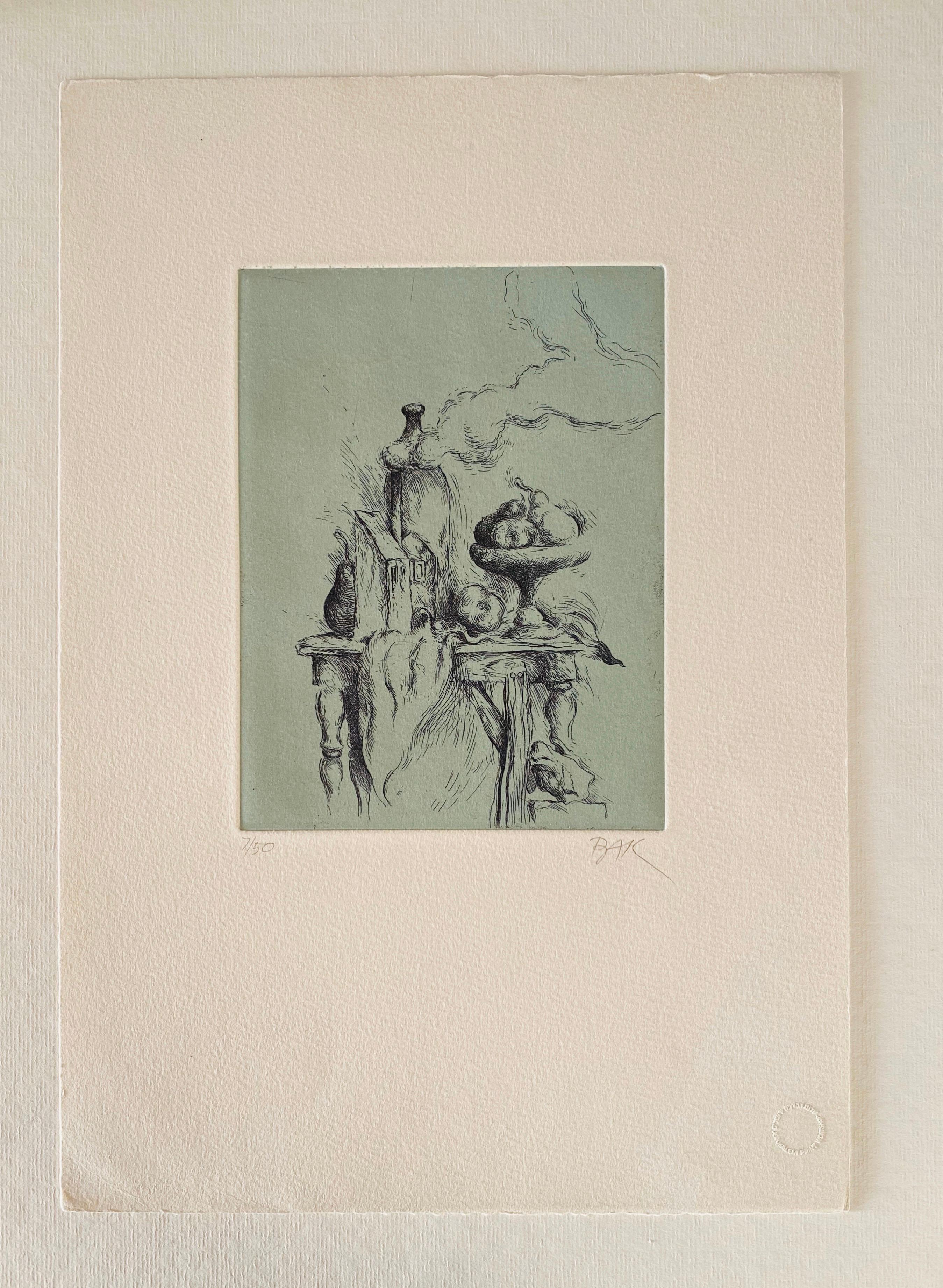 Samuel Bak, acquaforte surrealista Artista israeliano di Bezalel 