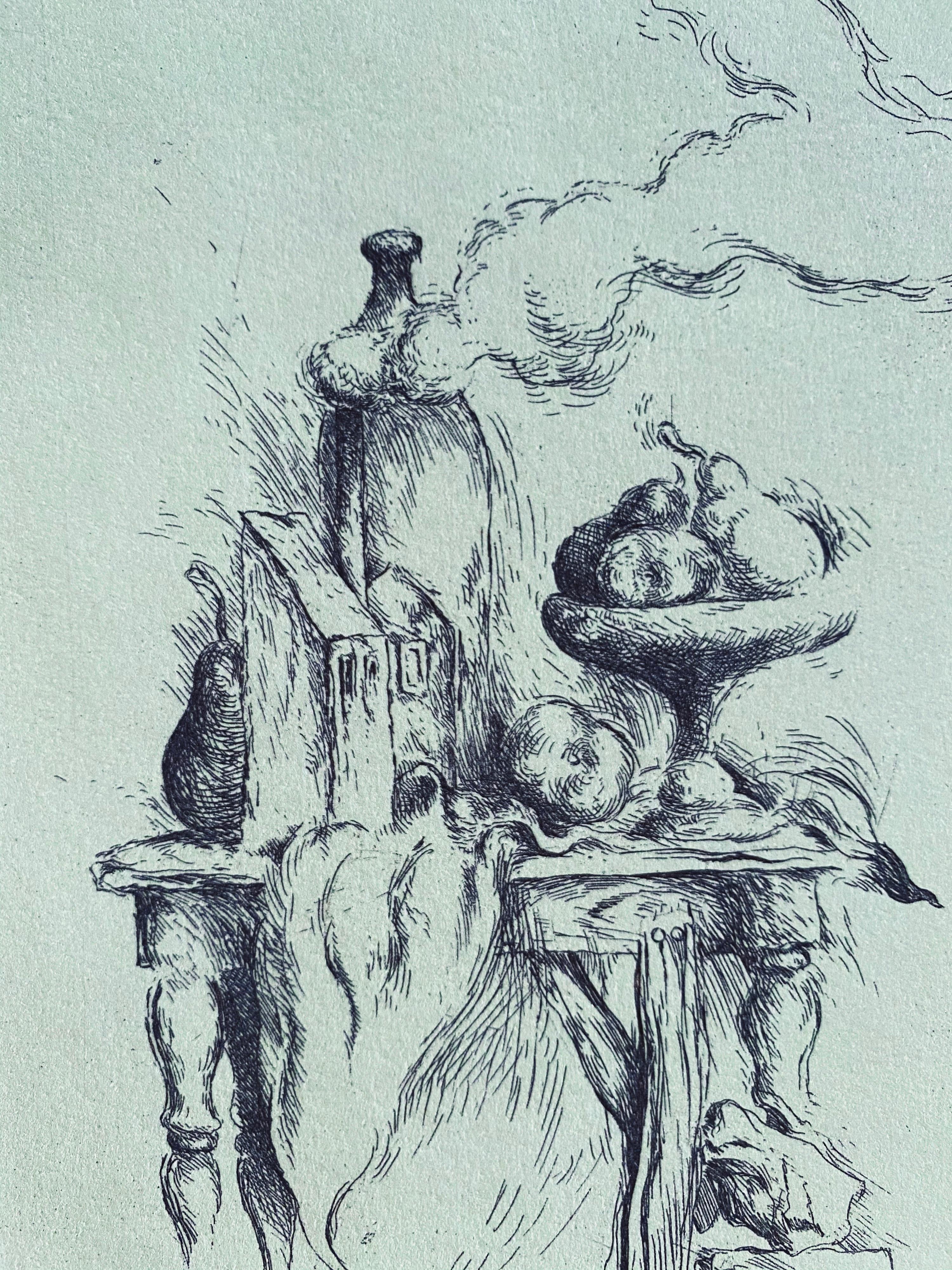 Samuel Bak, acquaforte surrealista Artista israeliano di Bezalel 