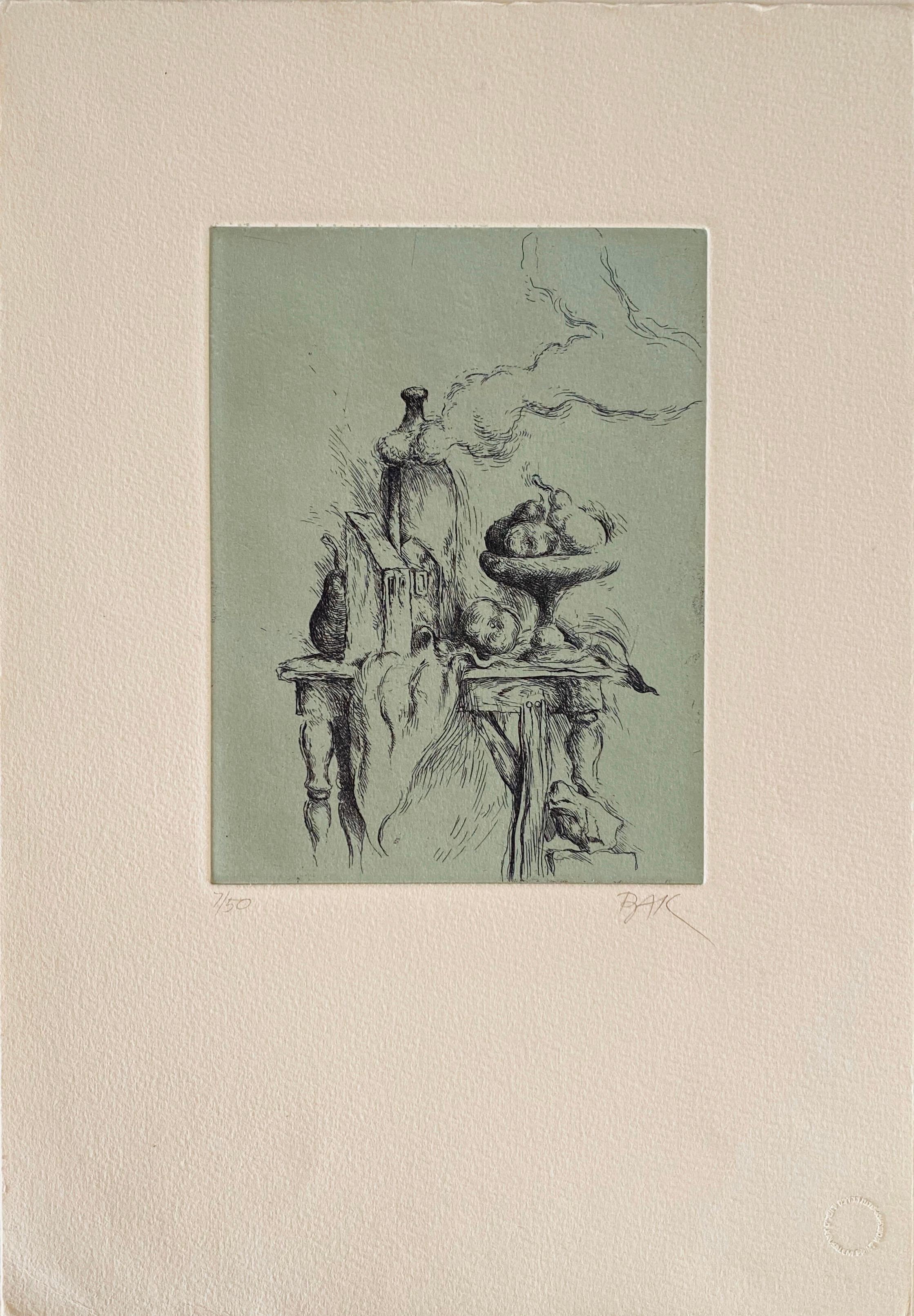 Samuel Bak, acquaforte surrealista Artista israeliano di Bezalel 