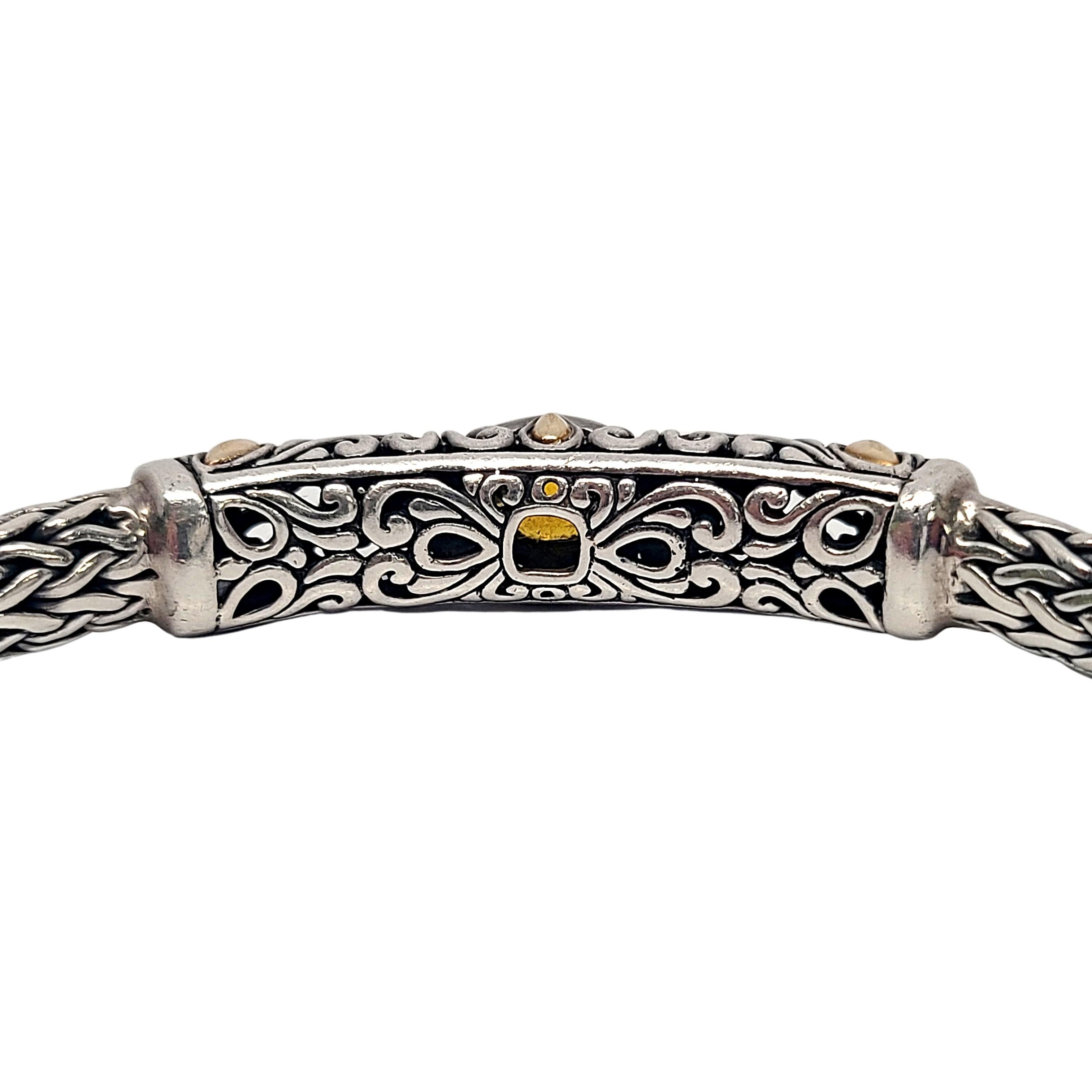 Women's or Men's Samuel Benham BJC Sterling Silver 18K Gold Plated Accent Citrine Woven Bracelet