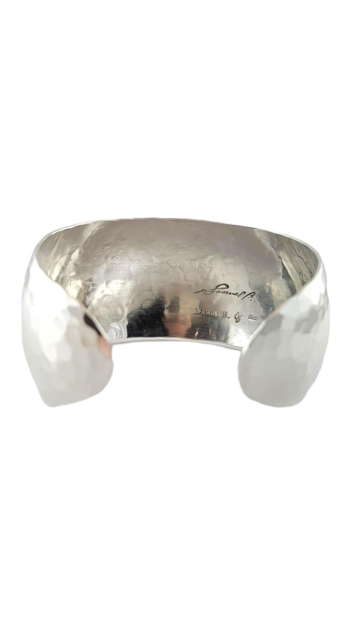 Samuel Benham Hammered Sterling Silver Wide Cuff Bracelet #17749 In Good Condition In Washington Depot, CT