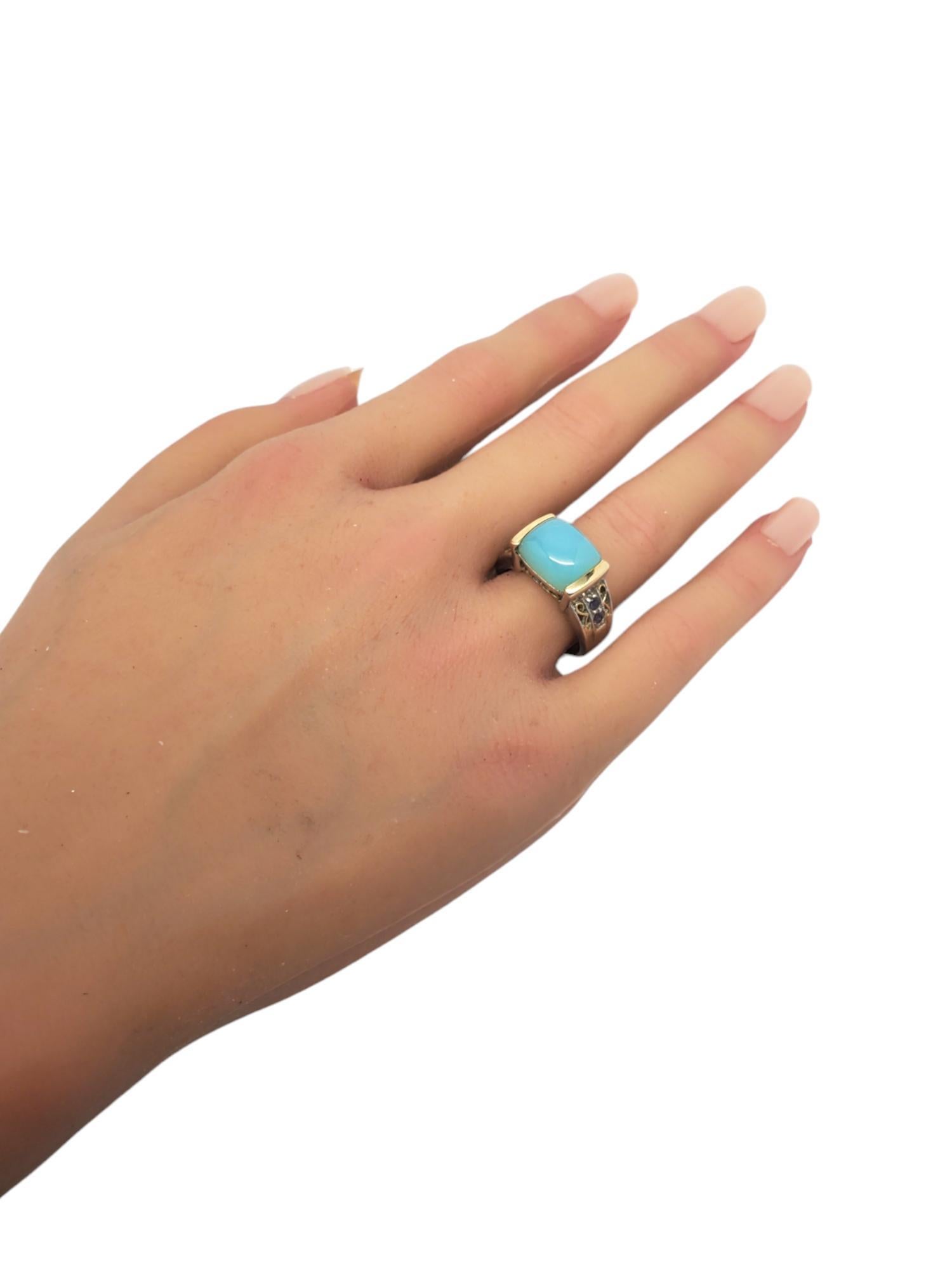 Samuel Benham Sterling Silver & 14K Gold Plate Chalcedony Ring Size 7.25 #20843 For Sale 4