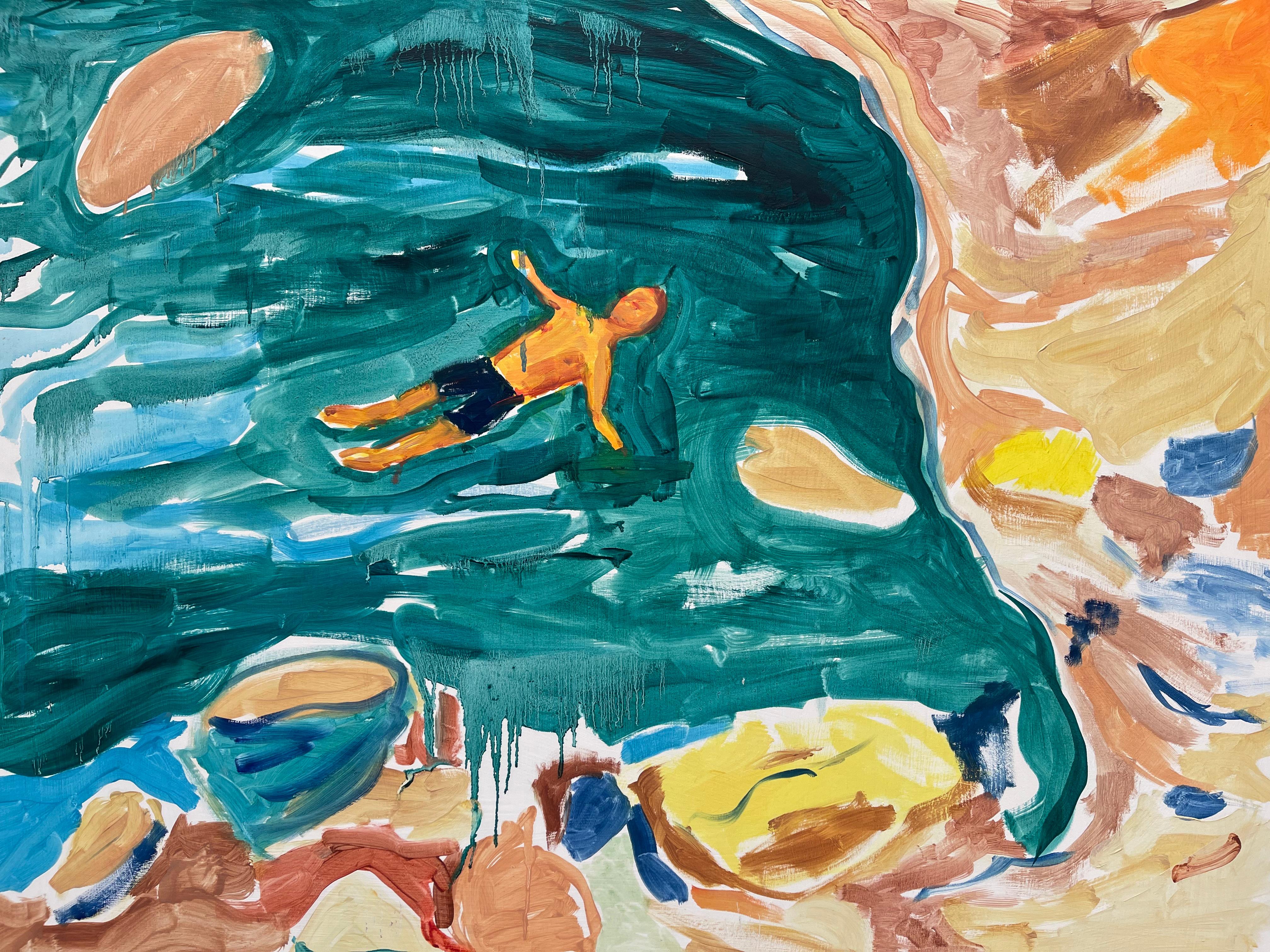 Samuel Bloch Figurative Painting – BADEGAST IN MARSEILLE