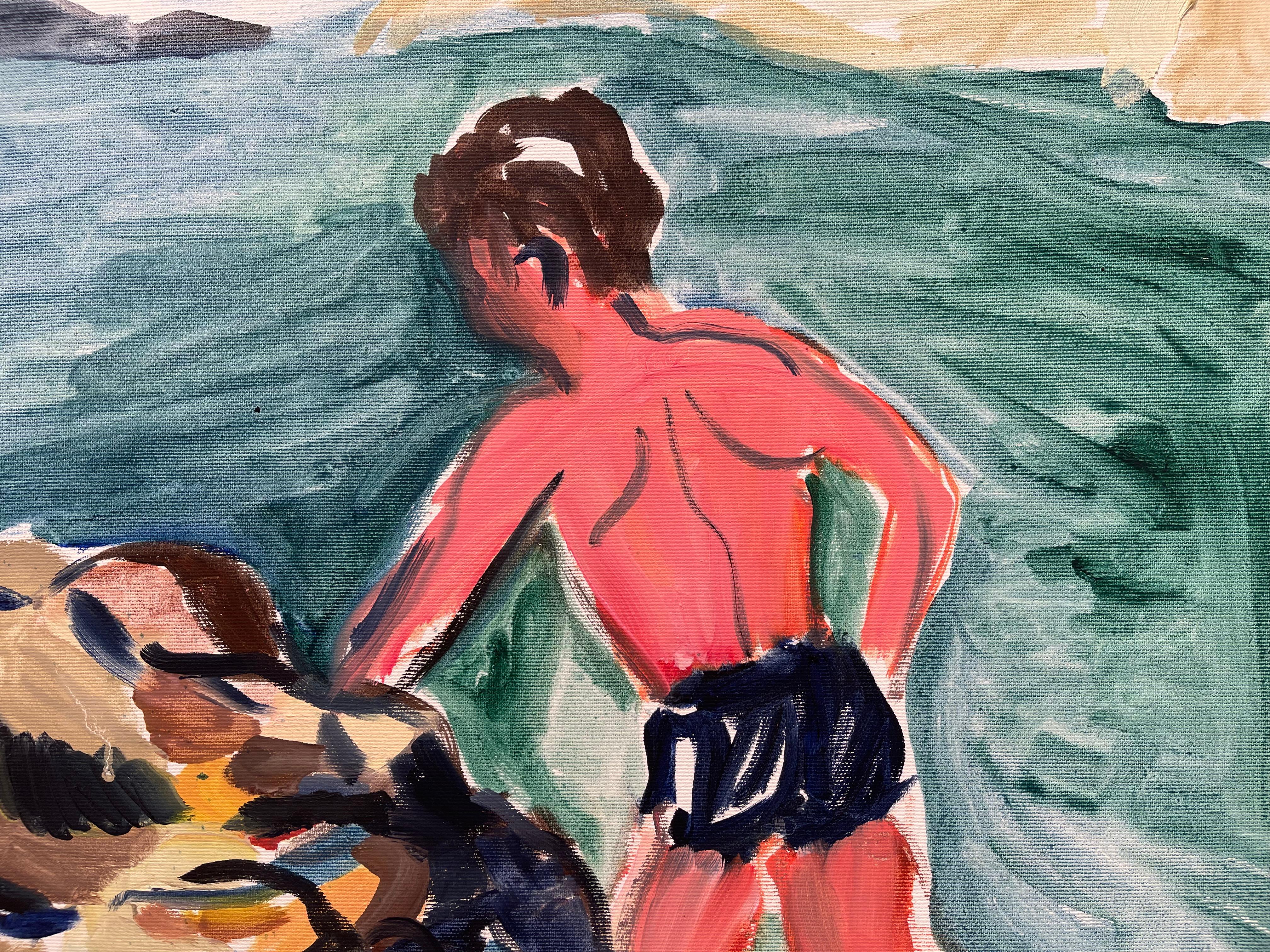 Samuel Bloch paints canvases on the frontier of abstraction that give free rein to the imagination. He studied graphic design at the London College of Communication and graduated in 2017. Since then he has discovered painting and now devotes most of