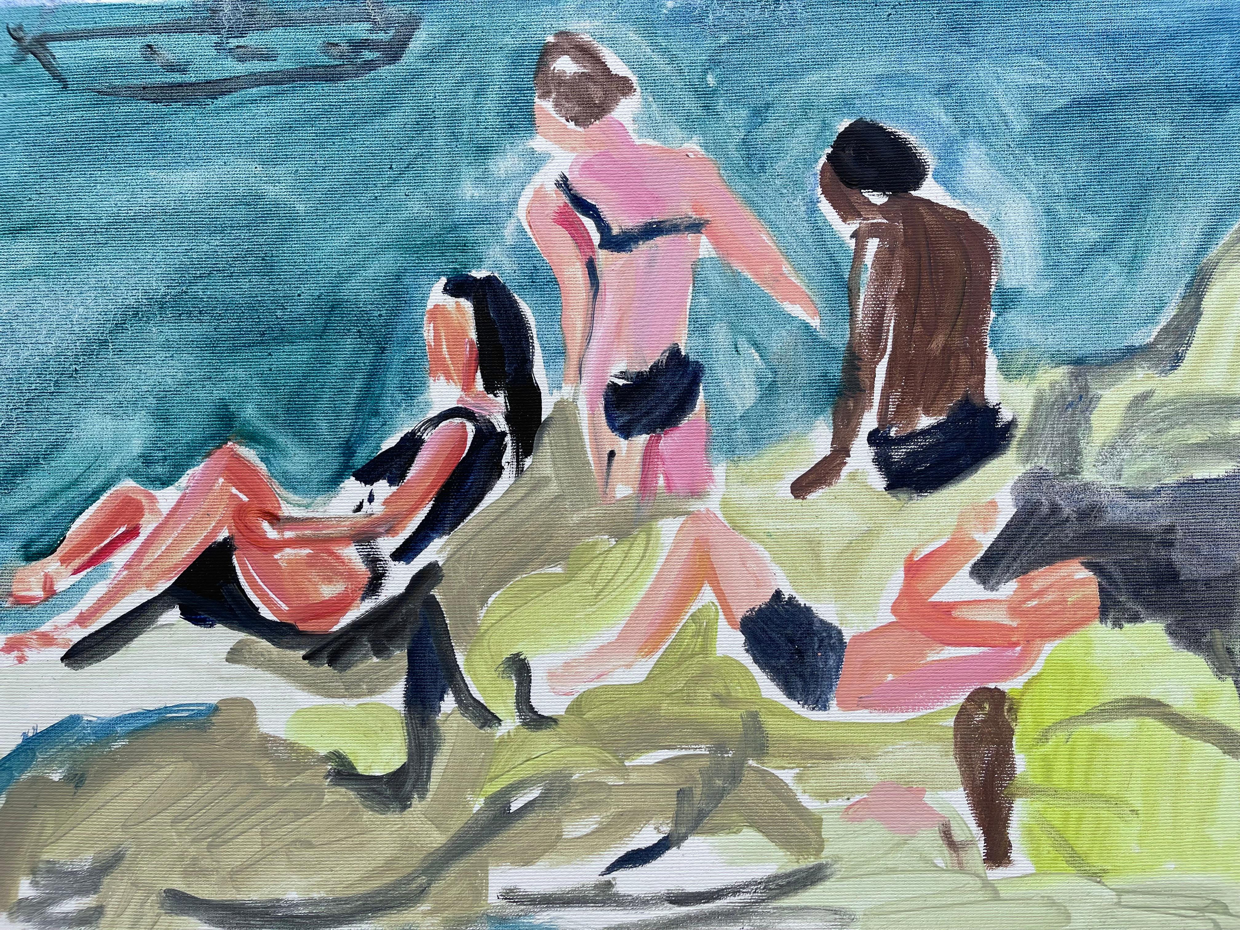 SONNENBAD (Blau), Figurative Painting, von Samuel Bloch