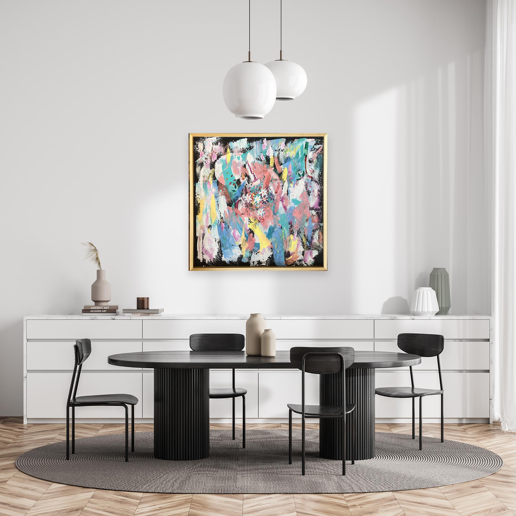 DONNA ASTRATTA CON FIORI in vendita 1