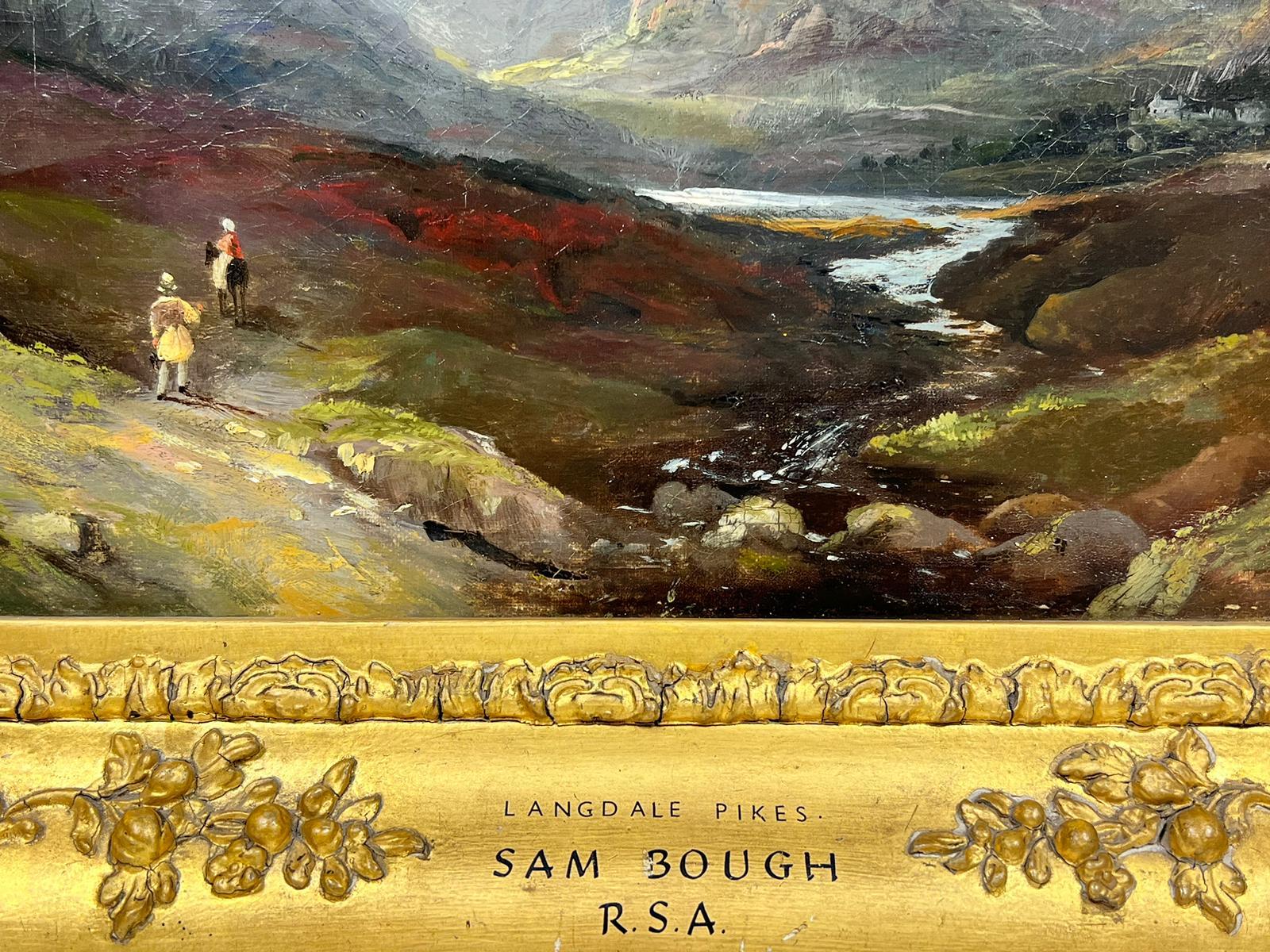 Pregevole olio della metà del 19° secolo che raffigura un maestoso paesaggio montano del distretto dei laghi - Landscape Painting Marrone di Samuel Bough