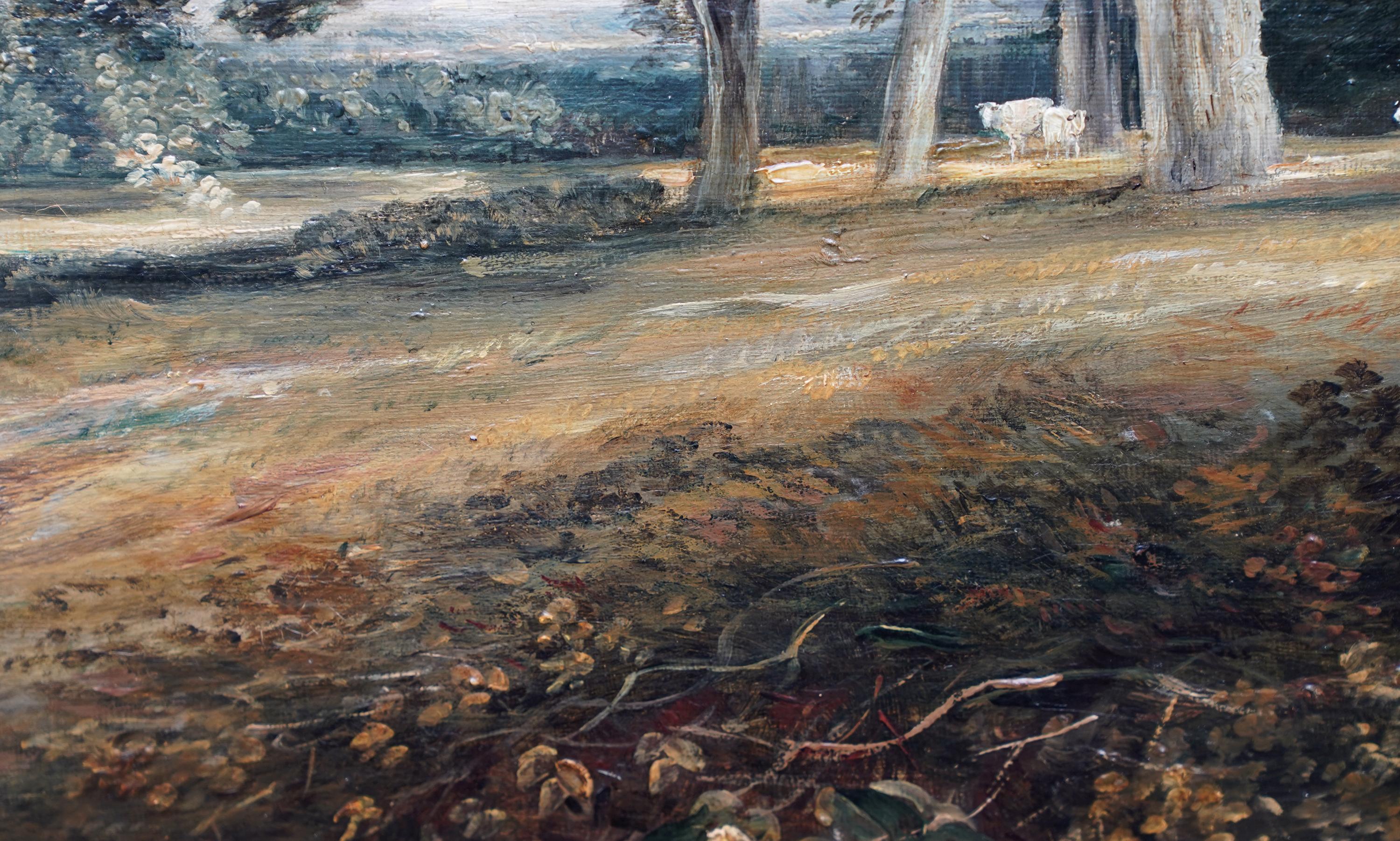 Cadzow Forest Scotland - British mid 19thC art Scottish landscape oil painting For Sale 4