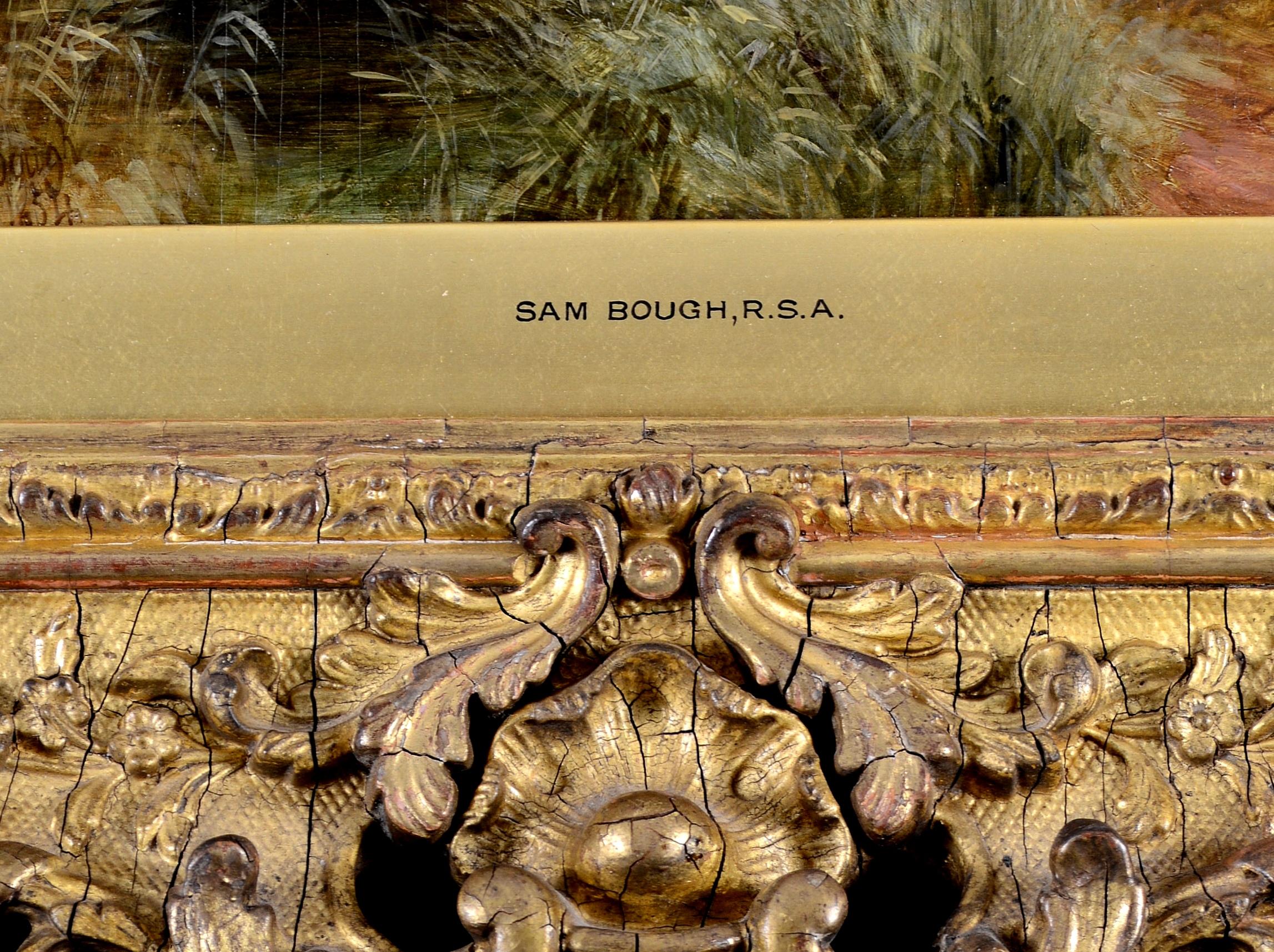 Labourage - Antique peinture à l'huile du 19e siècle d'un paysage britannique paisible en vente 1