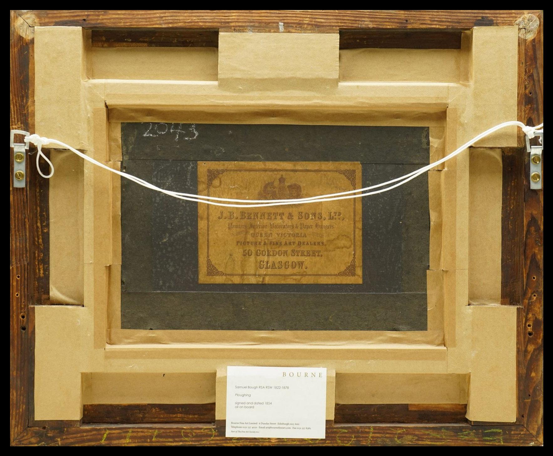 Labourage - Antique peinture à l'huile du 19e siècle d'un paysage britannique paisible en vente 2