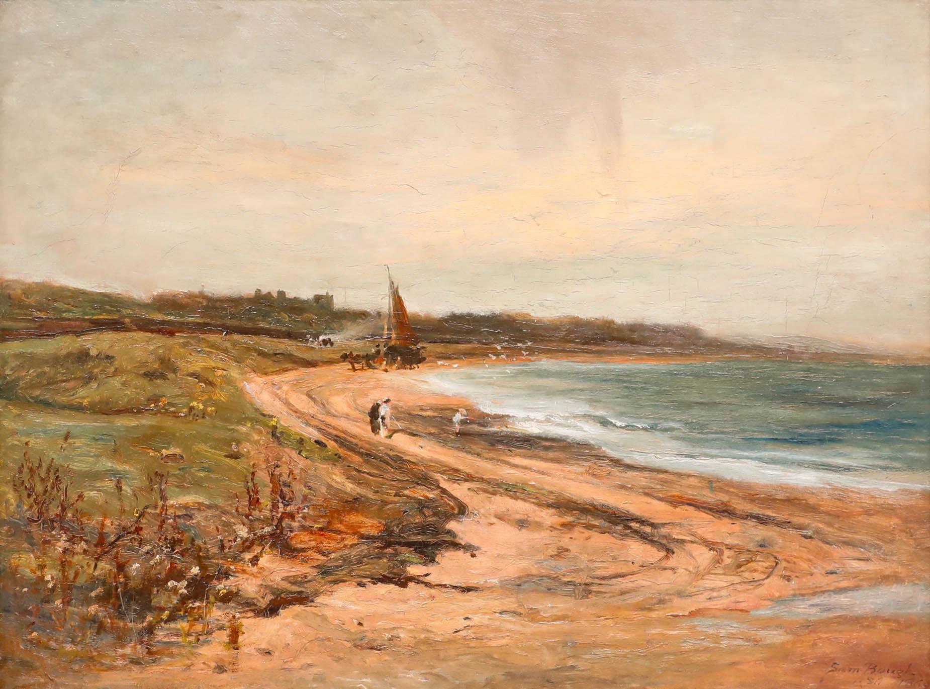 Samuel Bough (1822-1878) - 1869 Öl, Der sich windende Strand im Angebot 1