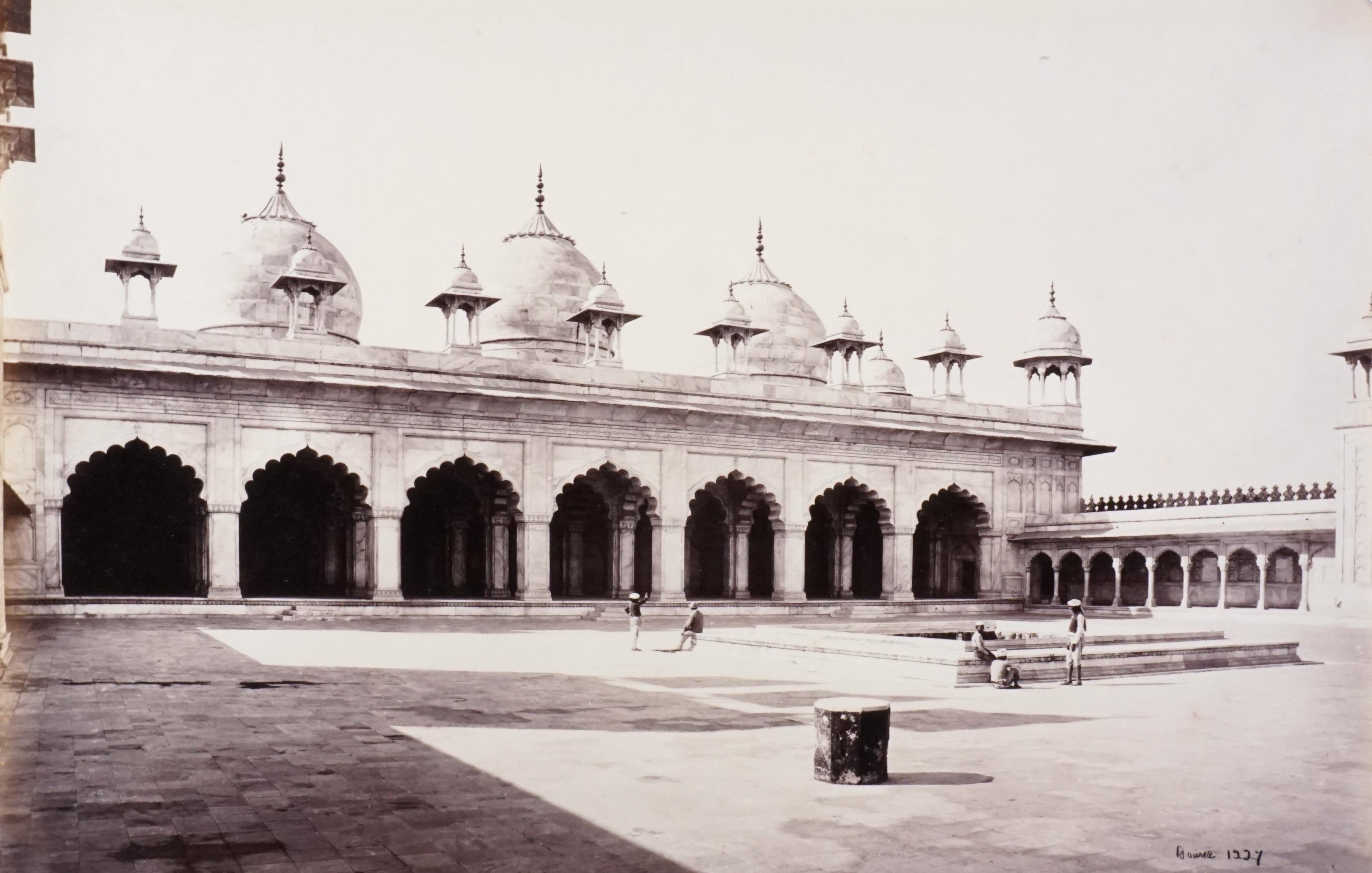 Agra, Quadrangle of the Motee Musjid, 1227, 1860's