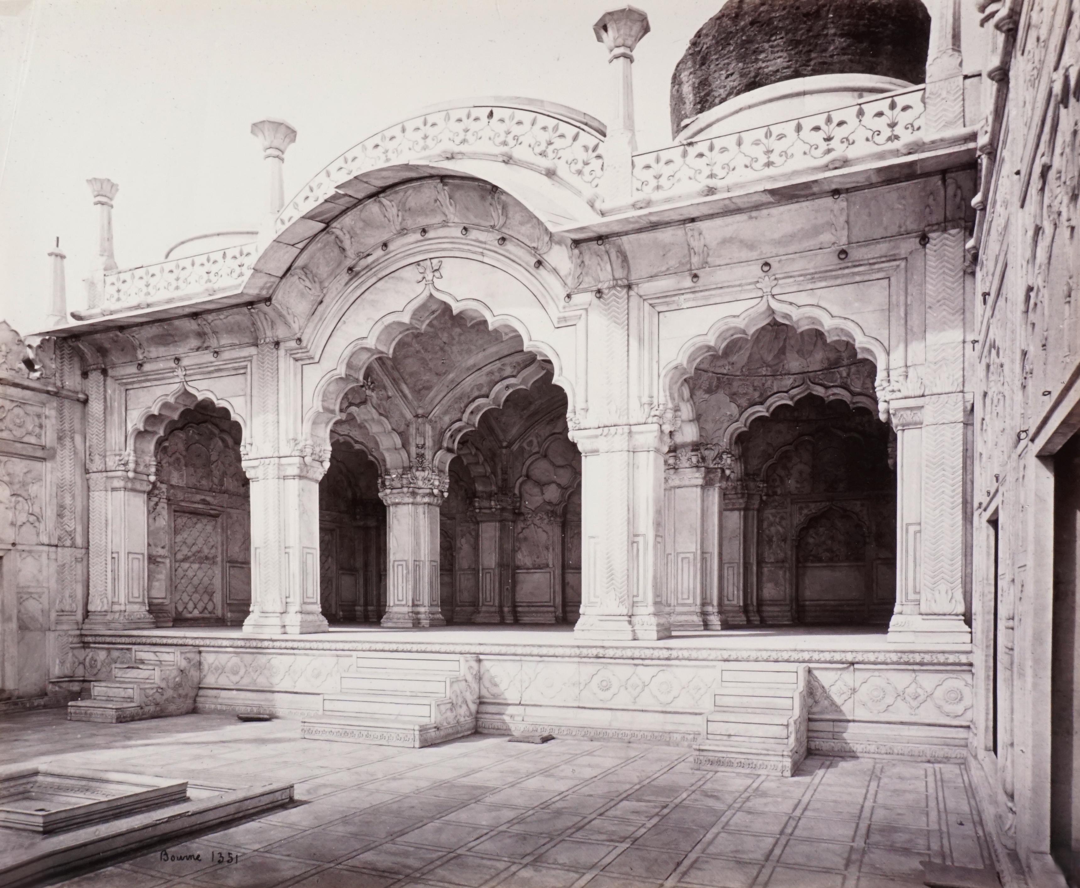 Samuel Bourne Black and White Photograph - Delhi, Mote Musjid, 1351, 1860's