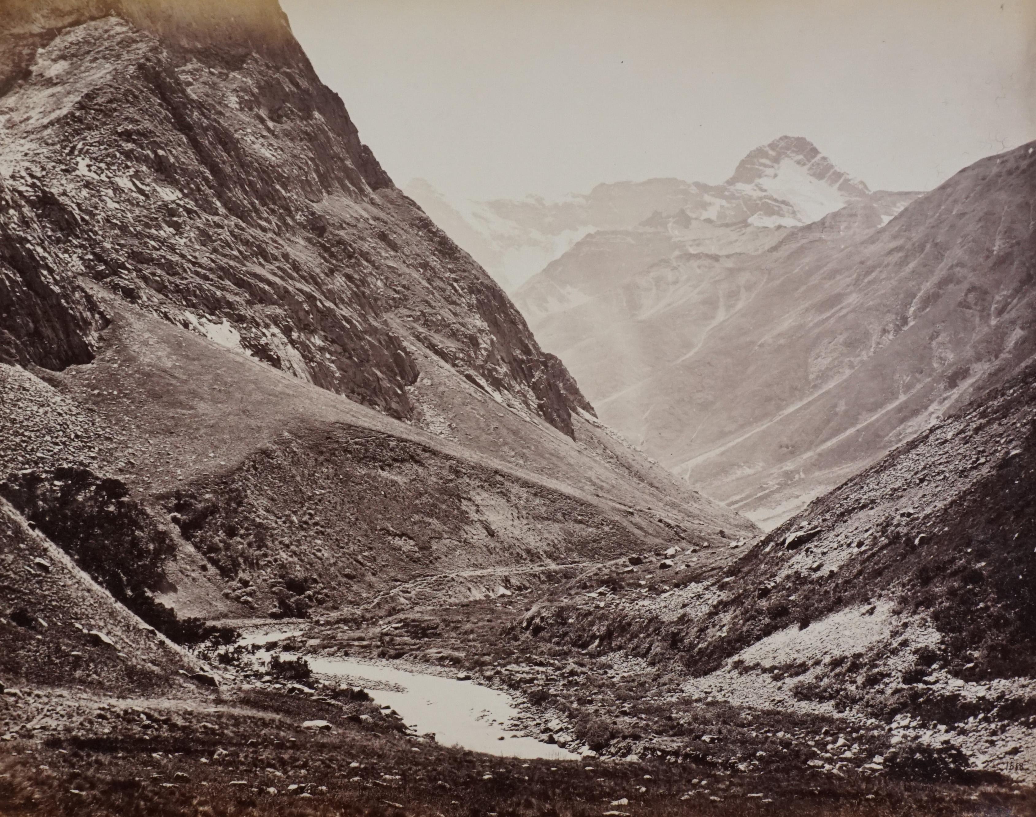 View on the Buspa, five miles above Chitkul, #1518, 1866