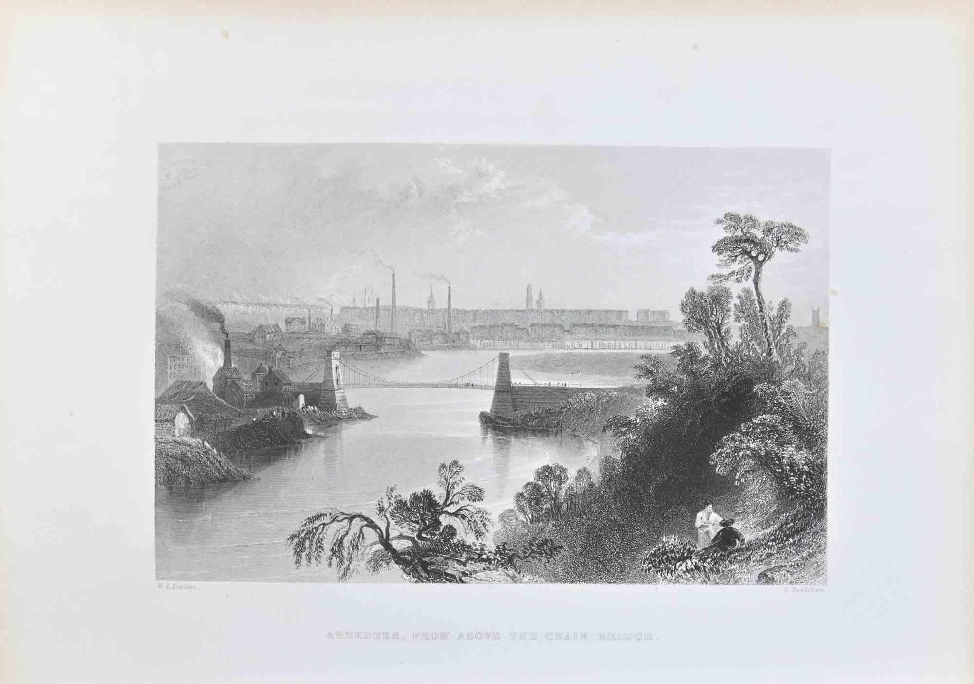 Aberdeen is an Etching on paper realized by S. Bradshaw in 1838.

The artwork is in good condition.

The artwork is depicted in a well-balanced composition.
