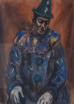 Pastel Portrait of a Circus Clown