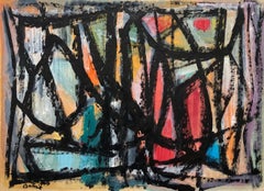A Colorful 1956 Gouache Titled "Sunday in Torromolinos, Spain" by Samuel Butnik