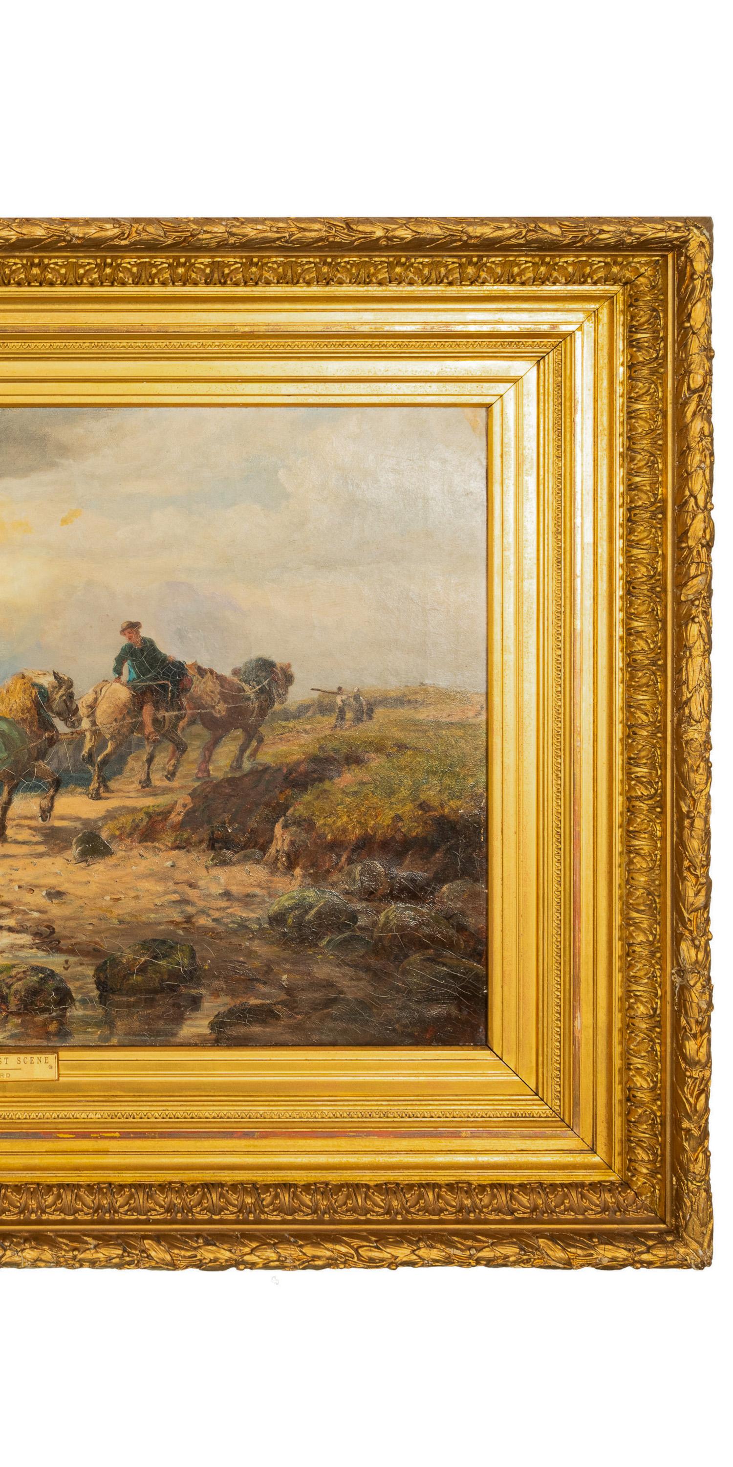 Muy buen óleo británico antiguo del siglo XIX sobre lienzo, escena costera marina de Samuel C. Bird, hacia 1870.
Este atractivo óleo sobre lienzo representa una escena costera con una yunta de caballos de tiro o de Shire sacando del mar el mástil